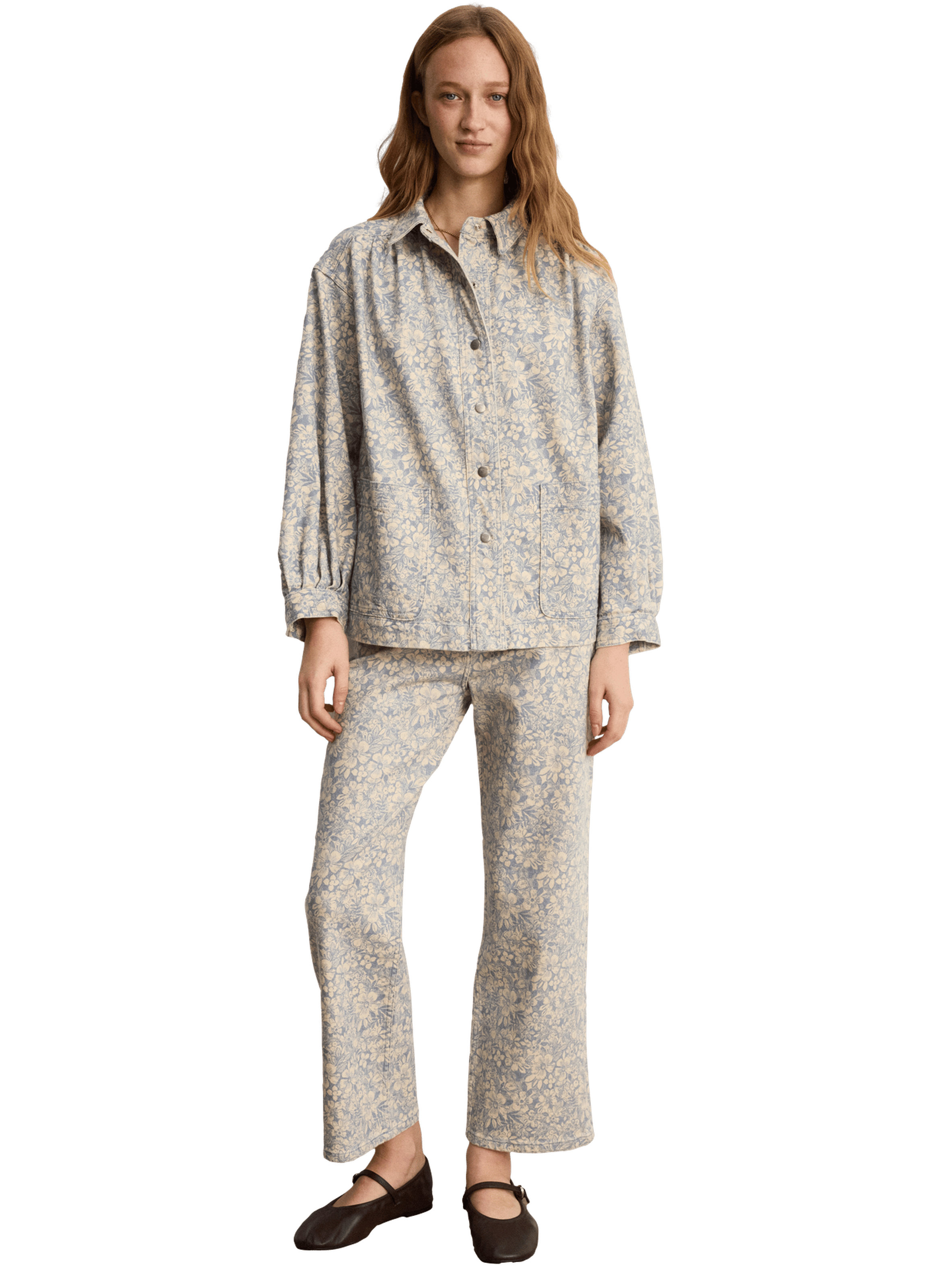 Surchemise fleurie à fronces - manoa PABLO Bleu