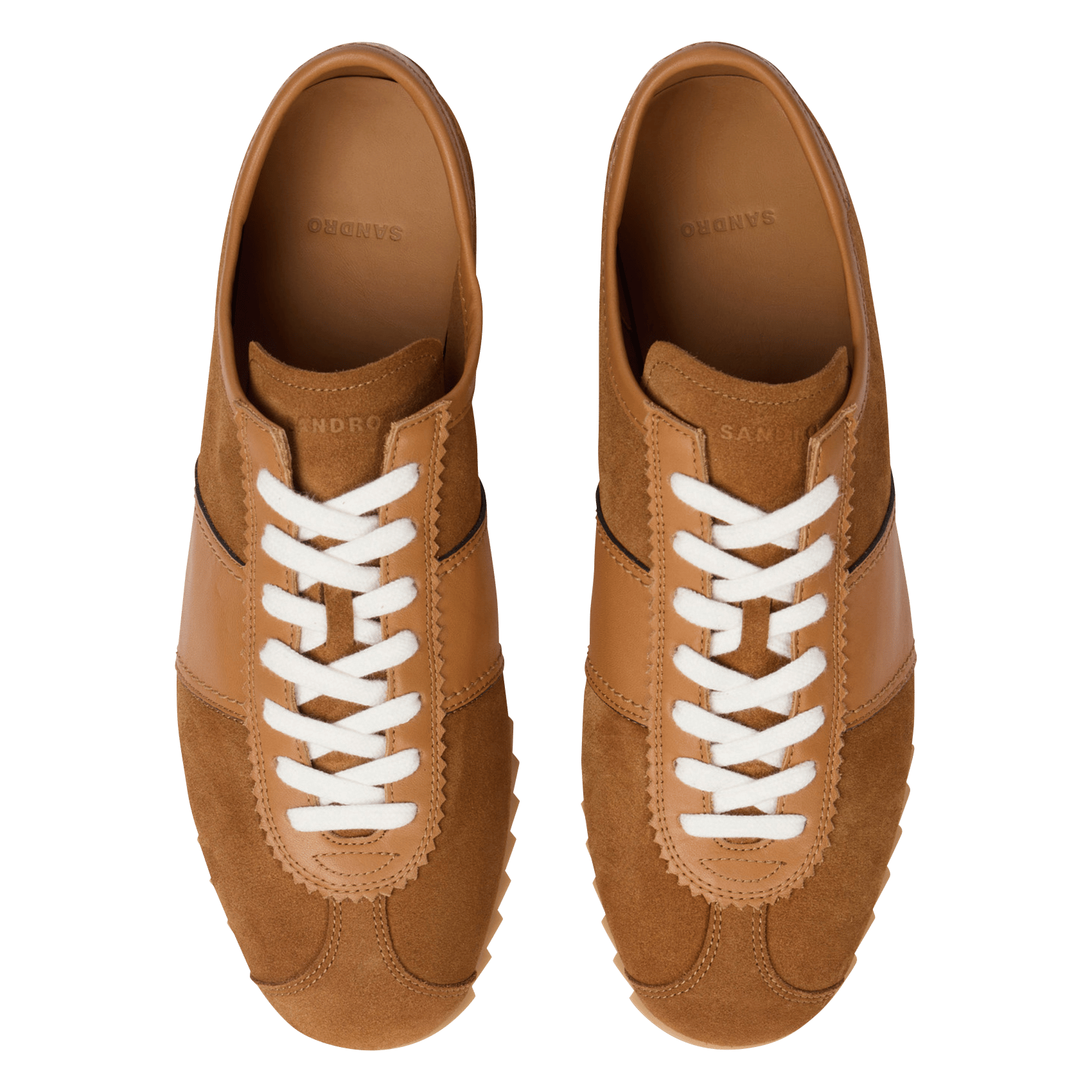 Baskets basses en cuir SANDRO Marron