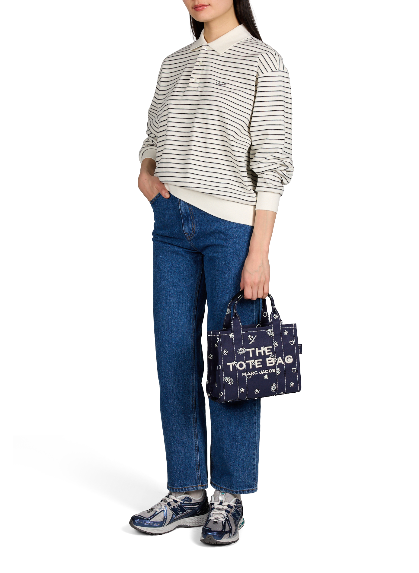 Long-sleeved straight striped polo DUNST Multicolour