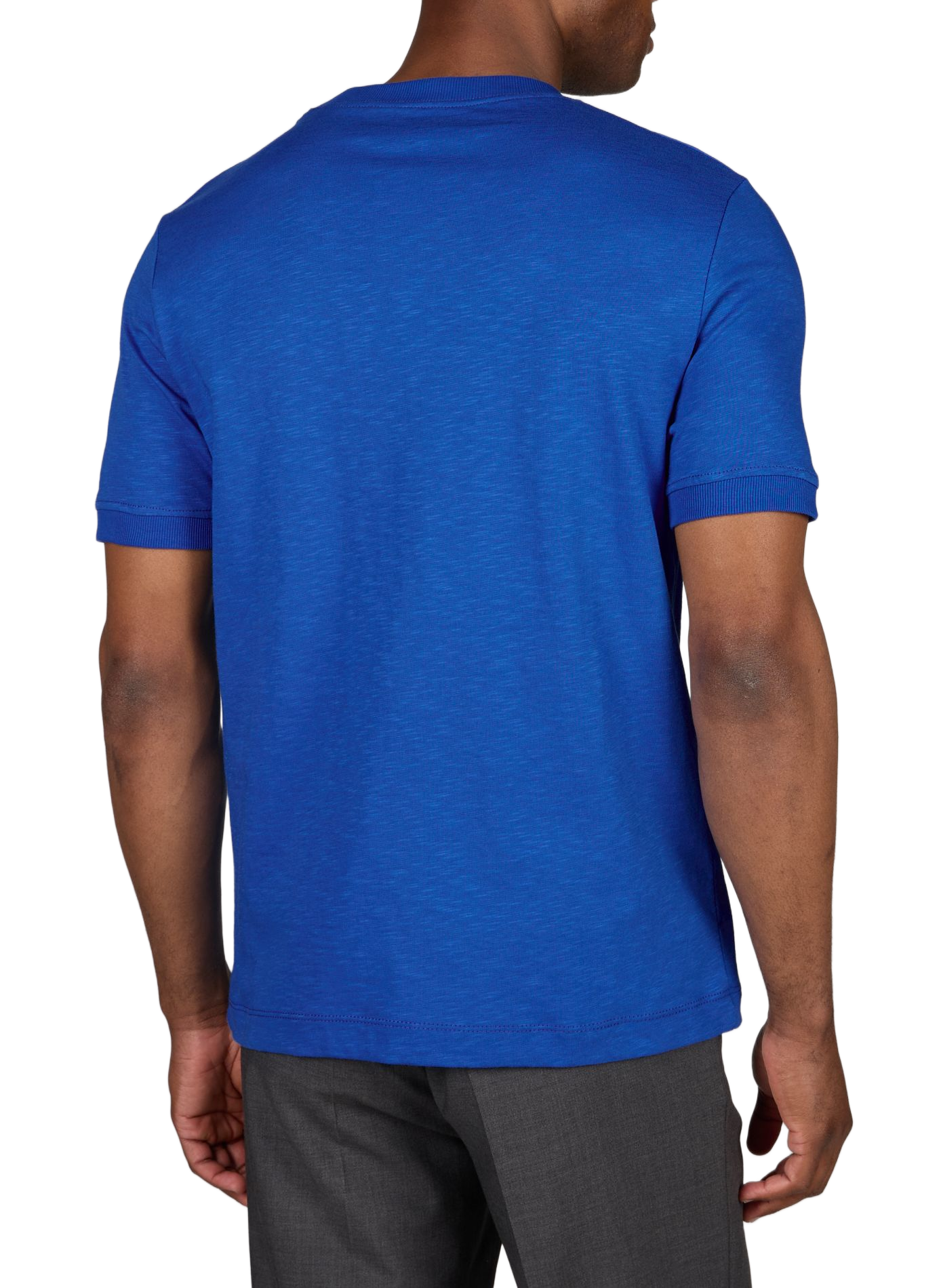 T-shirt uni à col rond en coton LAFAURIE Bleu