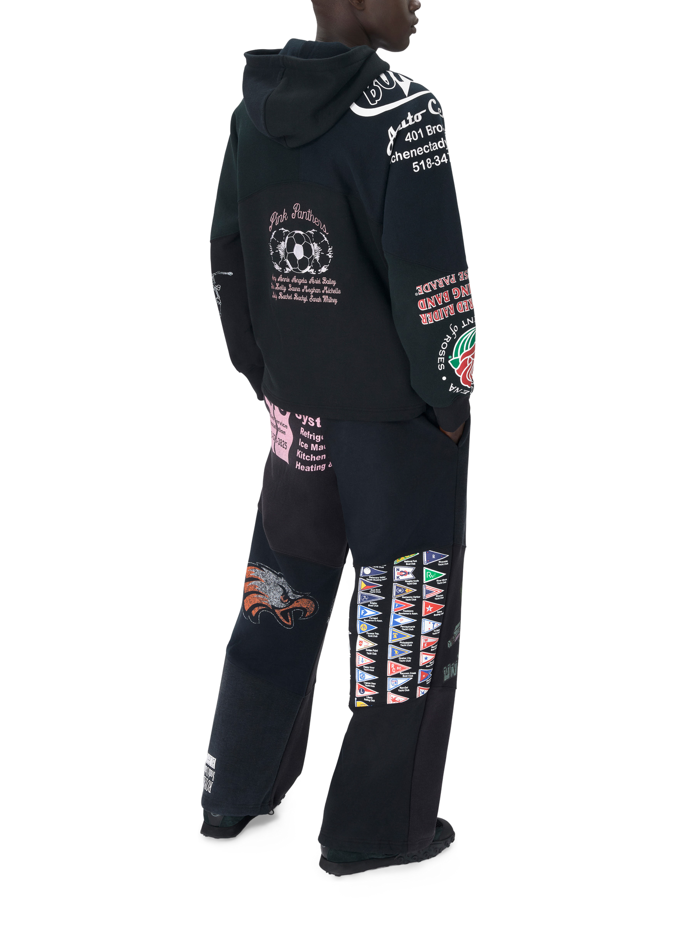 Hoodie graphique en jersey regenerated unisexe MARINE SERRE Noir