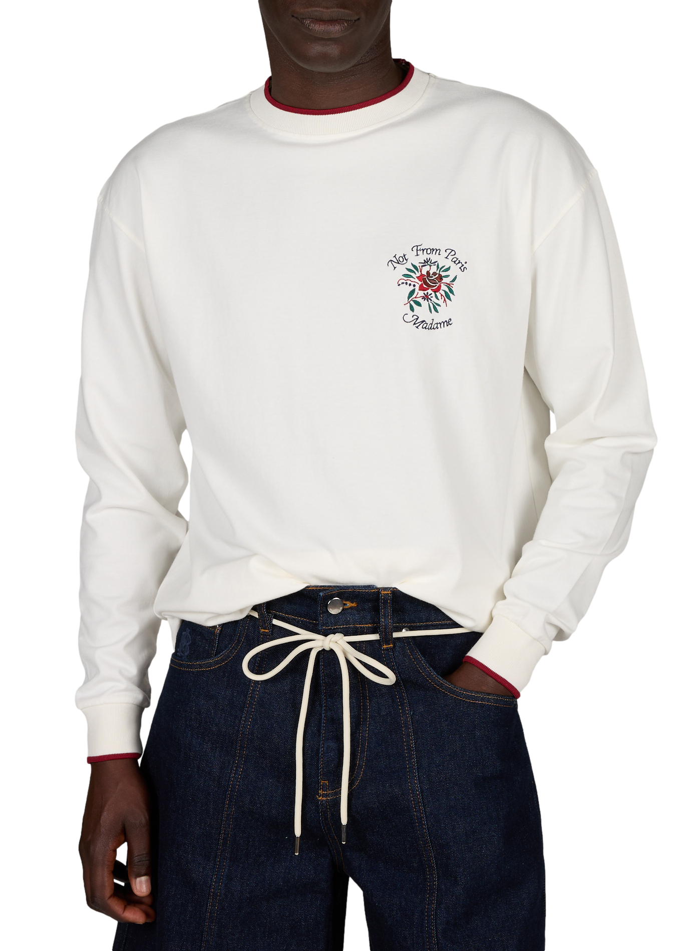 T-shirt manches longues en coton DROLE DE MONSIEUR Blanc