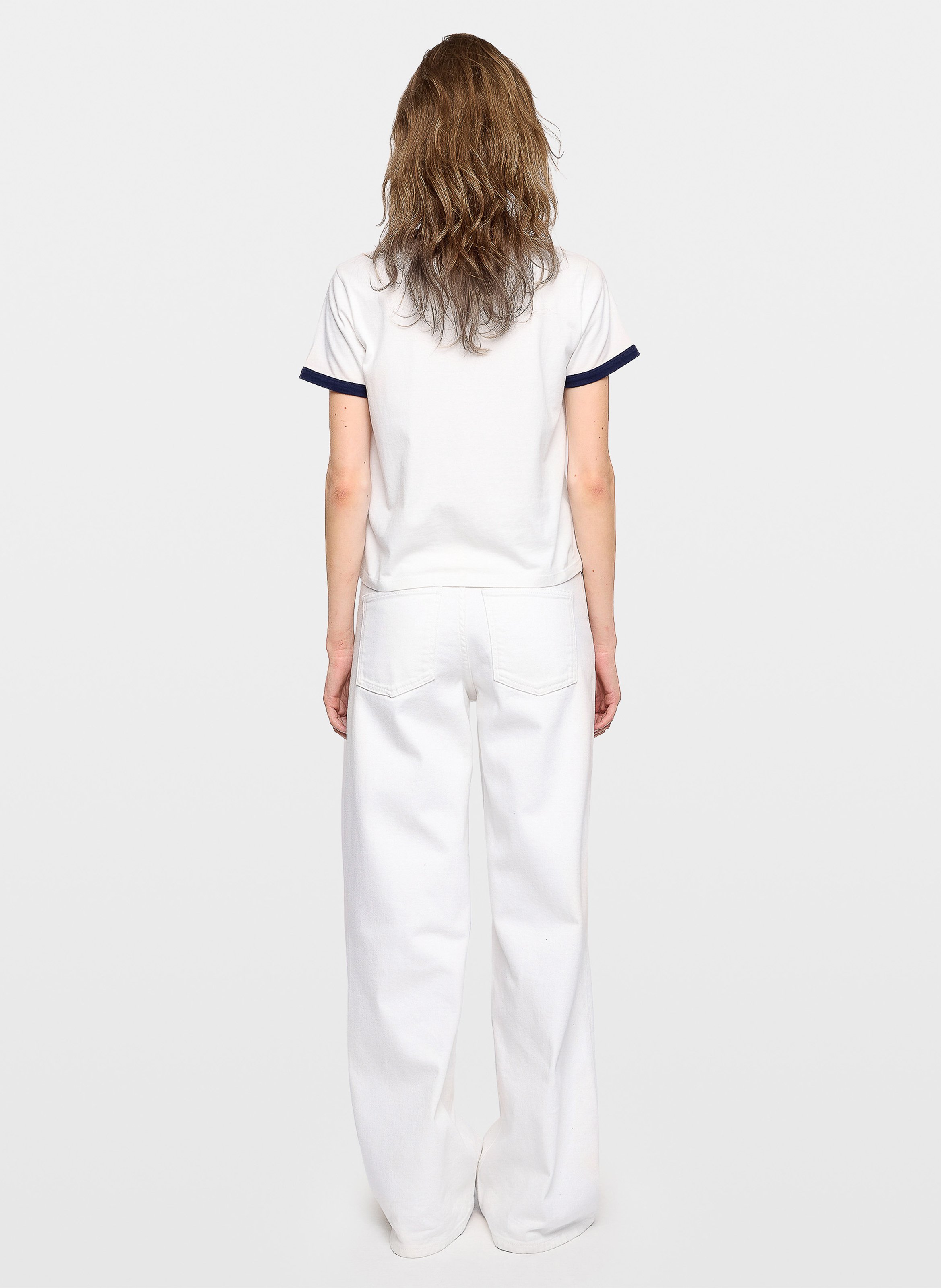 Tee-shirt droit col rond sérigraphié en coton bio woos ZADIG&VOLTAIRE White