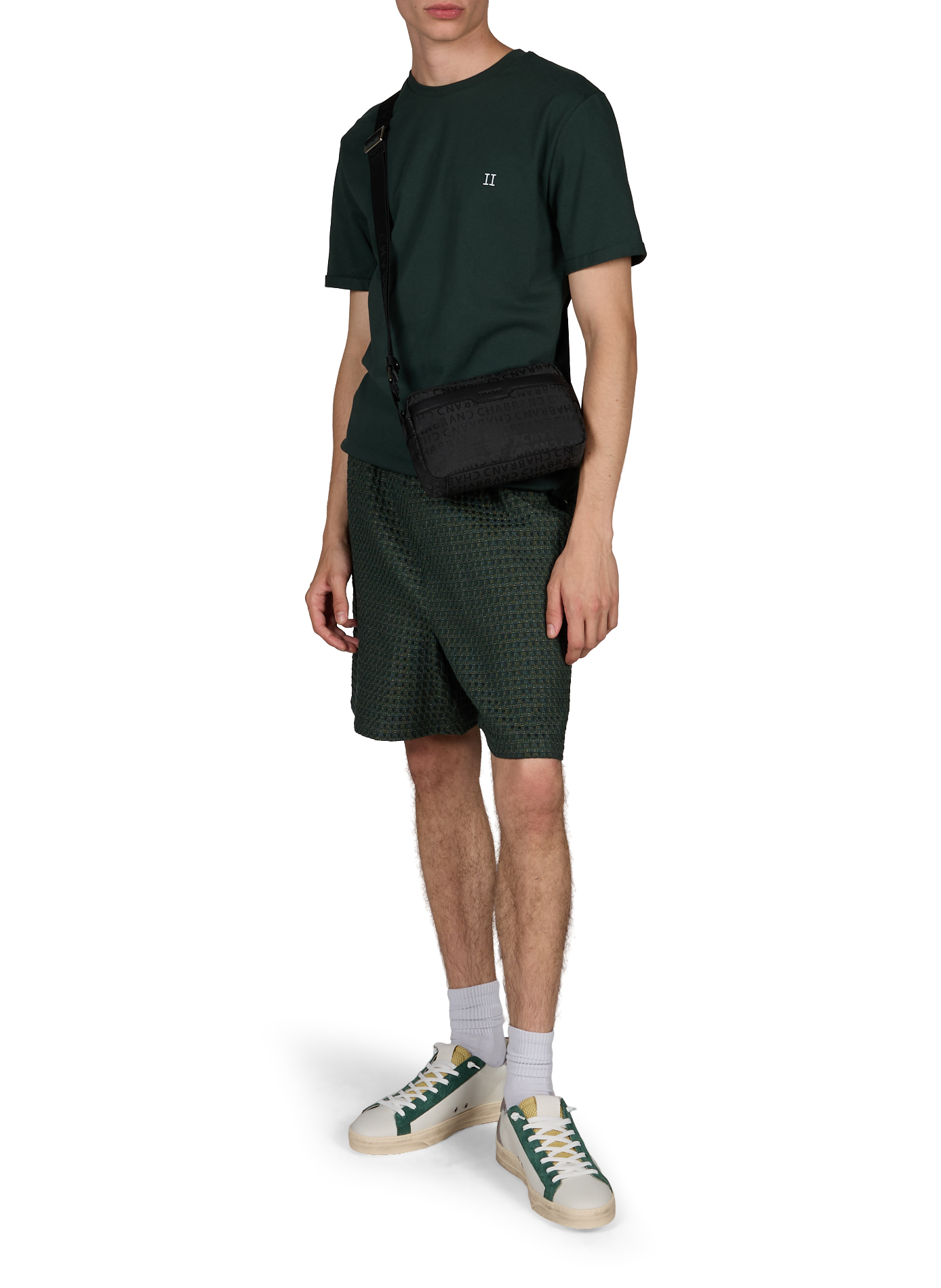 Straight embroidered cotton t-shirt LES DEUX Green