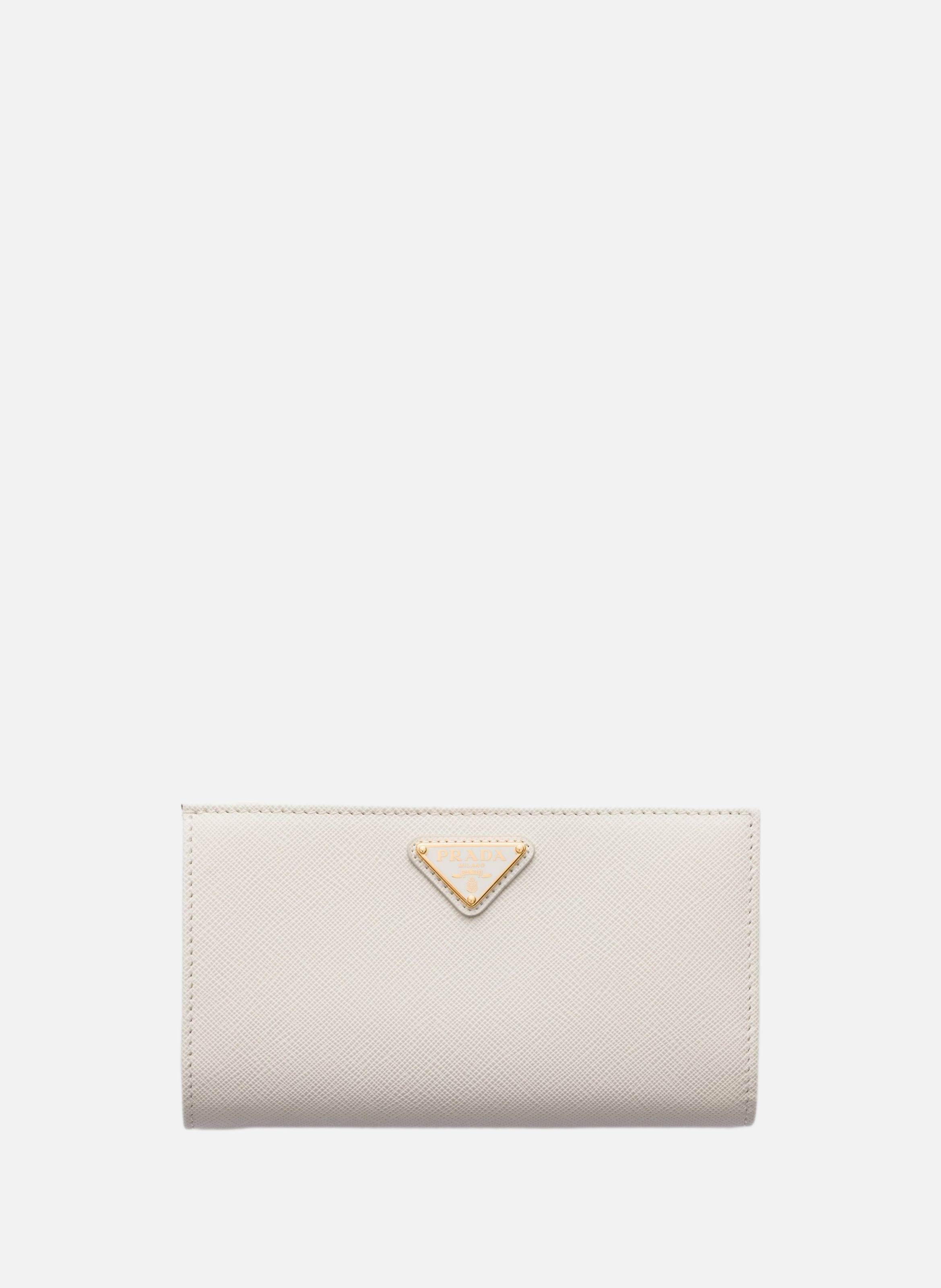 Portefeuille en cuir saffiano PRADA Beige