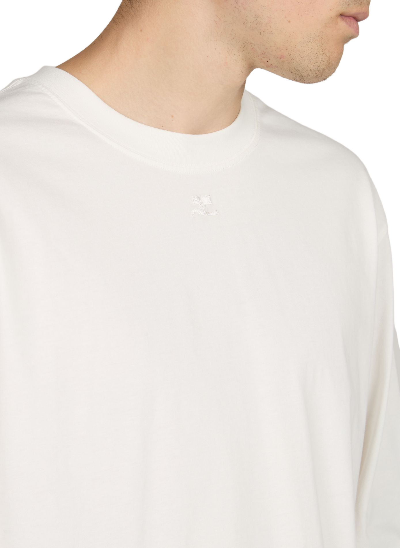 Logo cotton T-shirt COURRÈGES Beige