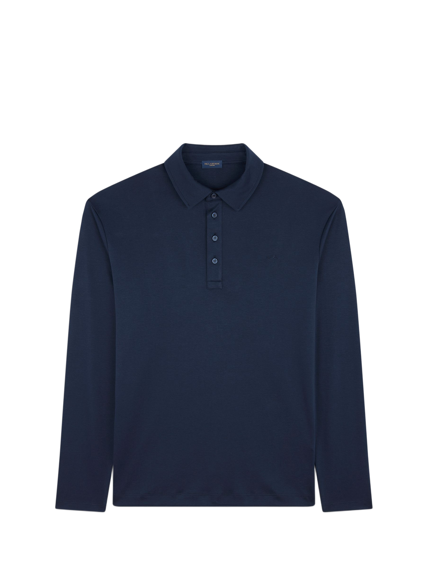 Straight fit long-sleeved cotton polo PAUL & SHARK Blue