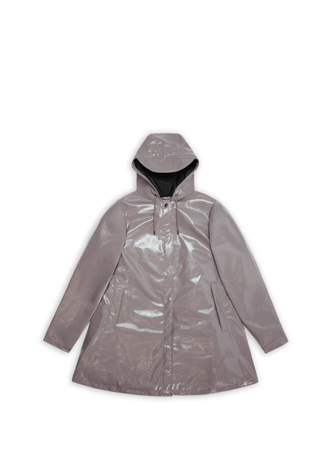 Weit geschnittener A-Linien Regenmantel in mittlerer Länge RAINS Beige