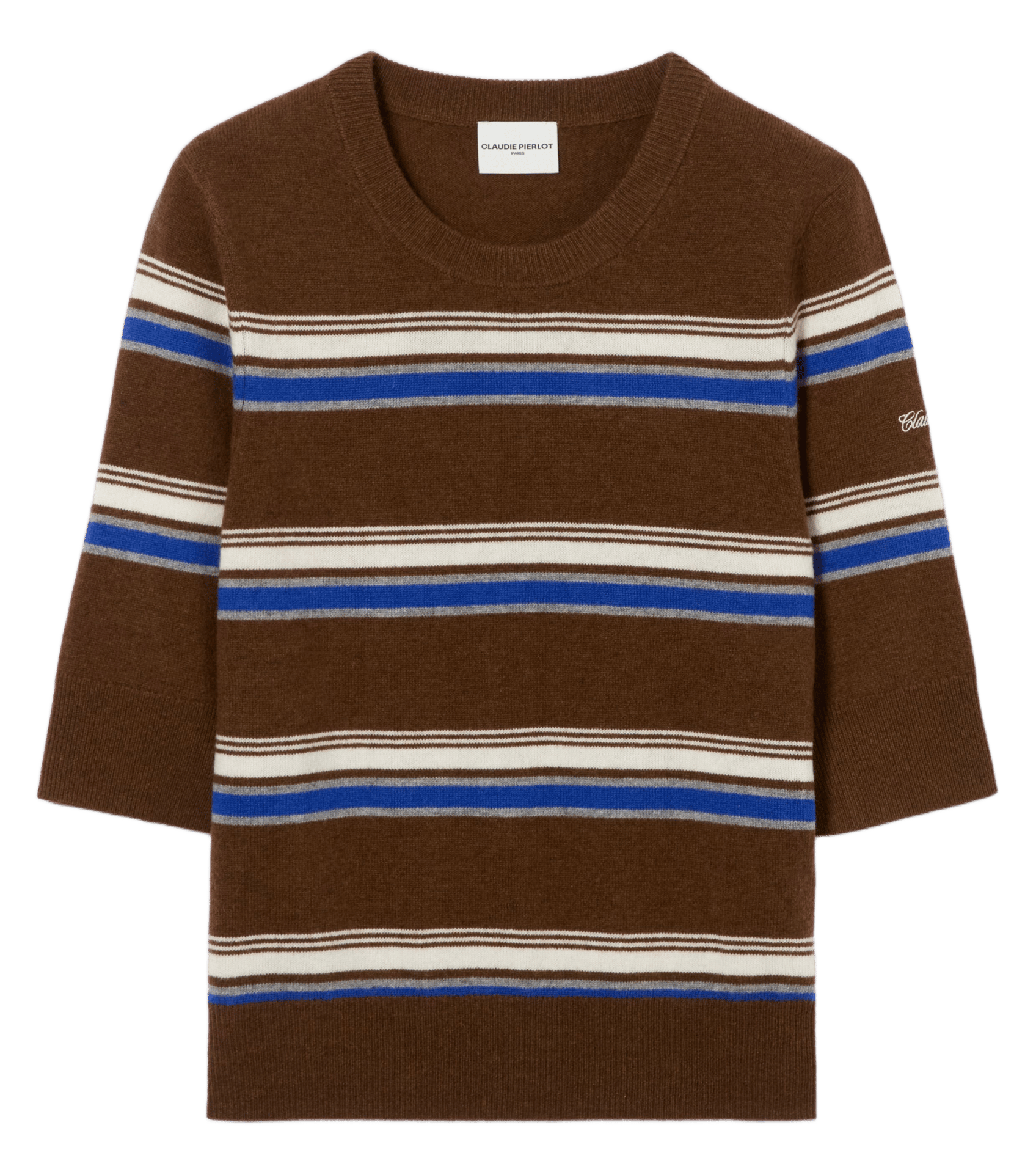 Pull droit manches courtes en laine mélangée CLAUDIE PIERLOT Multicolore