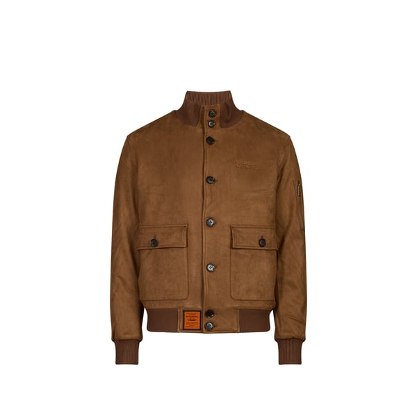Blouson col montant uni en suède Blouson col montant uni en suède