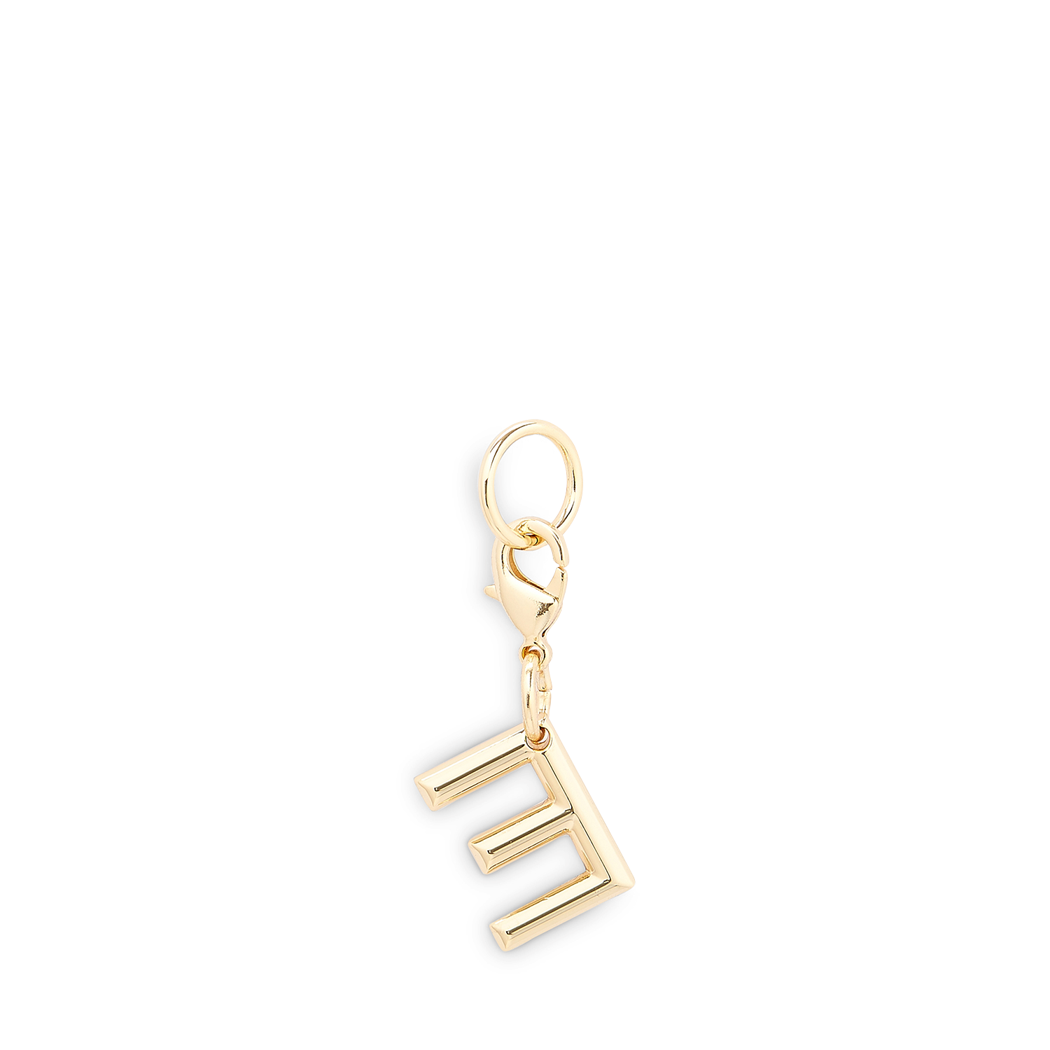 Metallic Gold Charme Lancel - Letter E, Polished Finish. LANCEL Goud