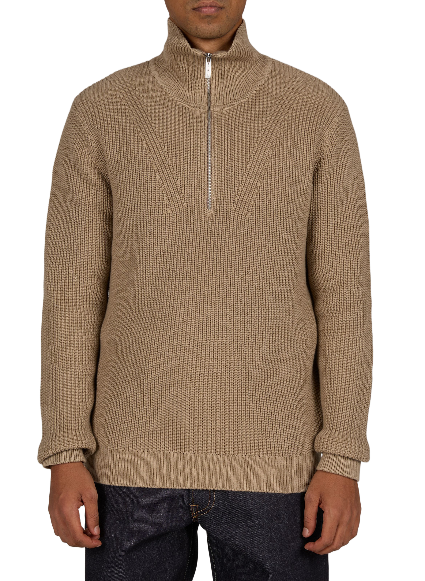 Einfarbiger, weiter Pullover mit Reißverschlusskragen STRELLSON Beige