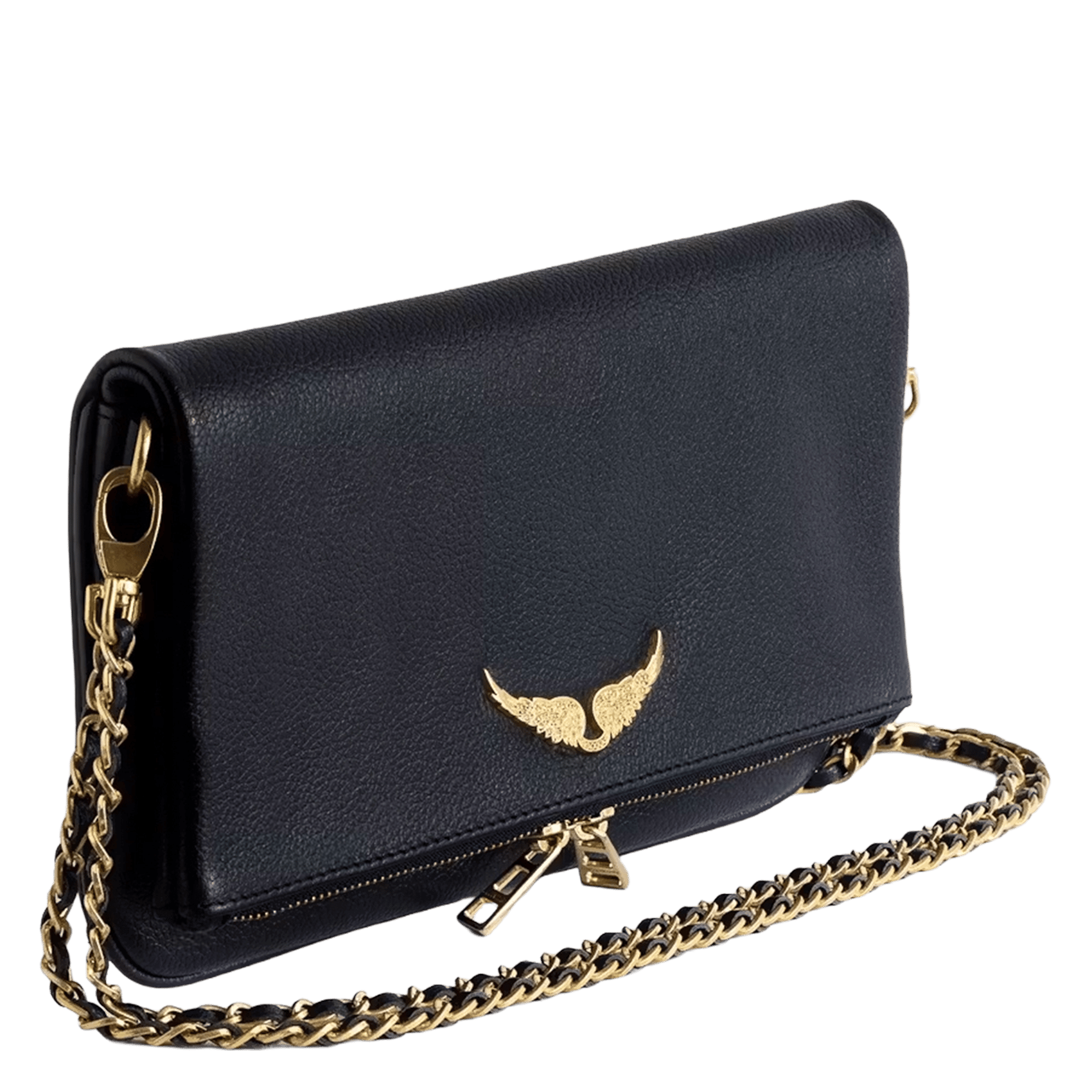 Pochette en cuir rock ZADIG&VOLTAIRE Bleu