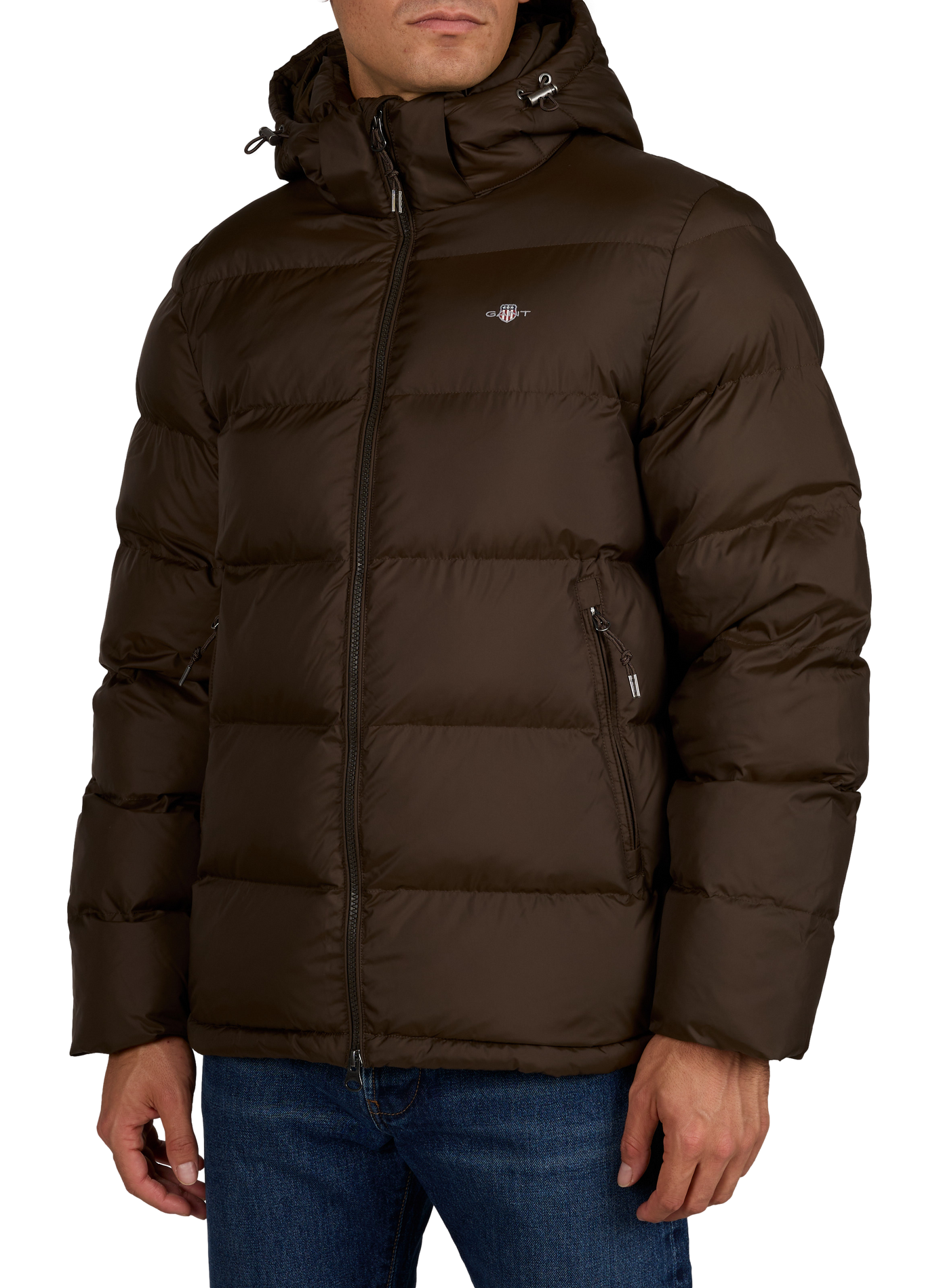 Oversized hooded puffer jacket GANT Brown