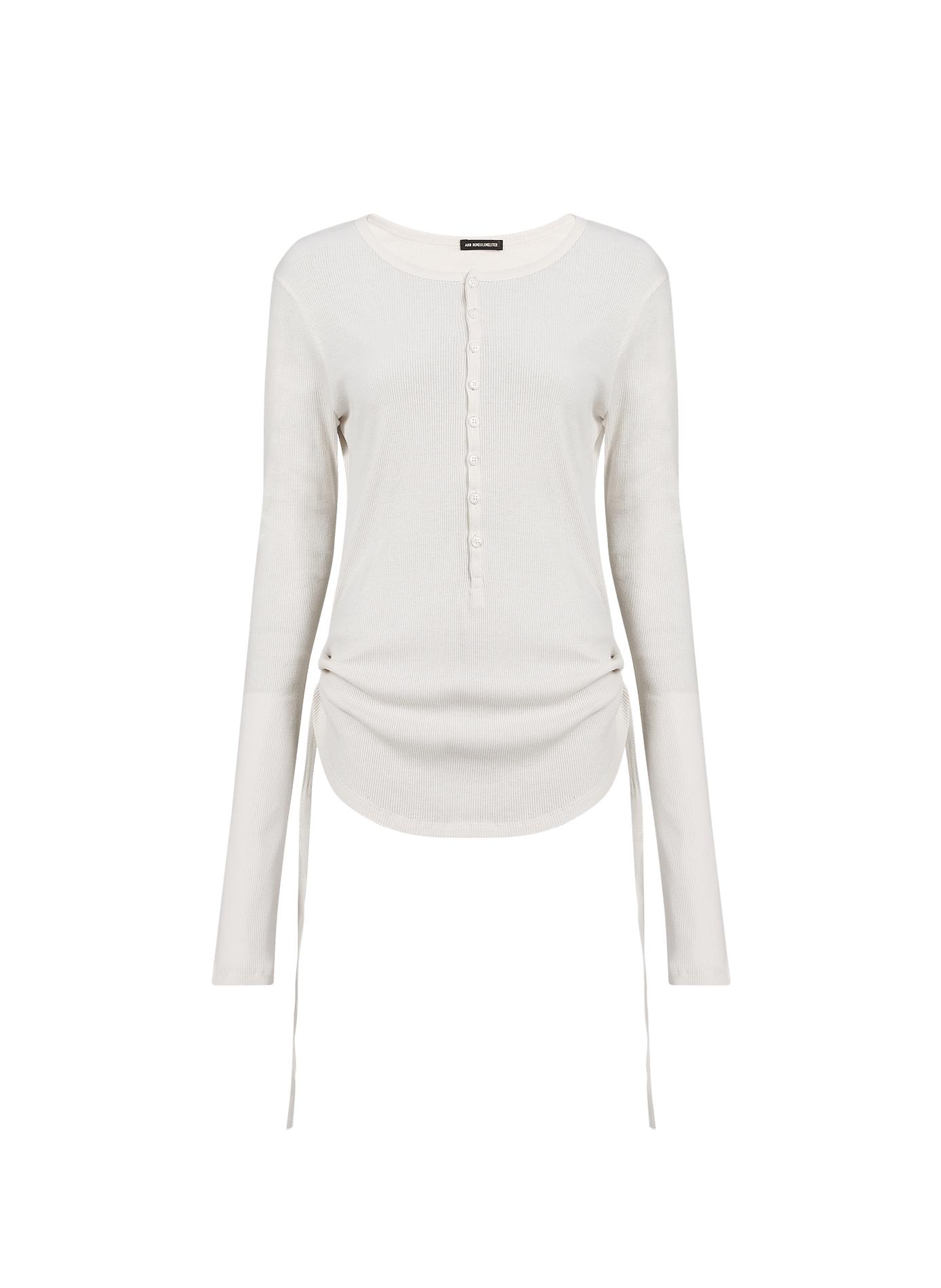 Figurbetontes T-Shirt aus gerippter Baumwolle ANN DEMEULEMEESTER Weiss