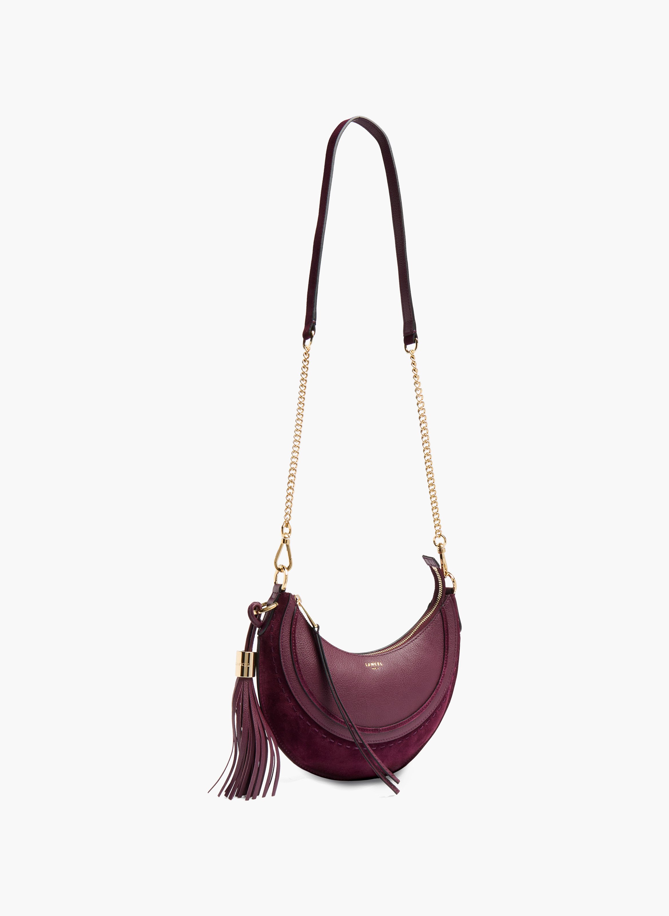 Sac hobo hoboheme de lancel en animation suede : cuirs de vachette suede & graine LANCEL Violet