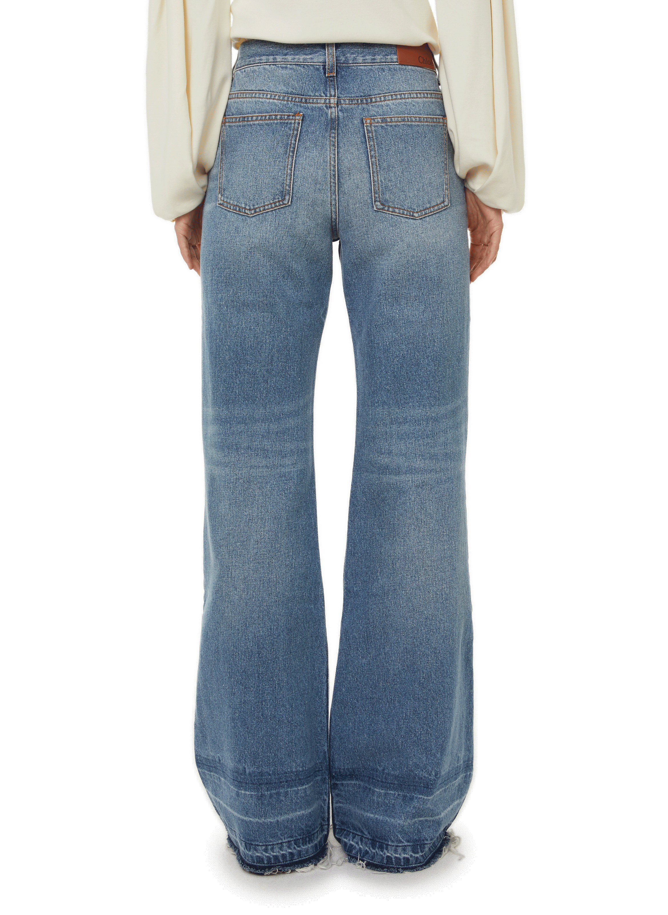 Jeans Femme CHLOÉ Taille 34 - Coupe Bootcut En Coton, Rose Très Bon État