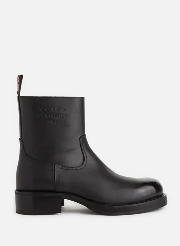 ACNE STUDIOS Leather ankle boots Black