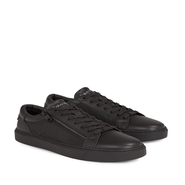 Shop Calvin Klein Leather Sneakers In Black