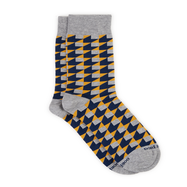 Shop Dore Dore Patterned Mid-calf Socks In Grey