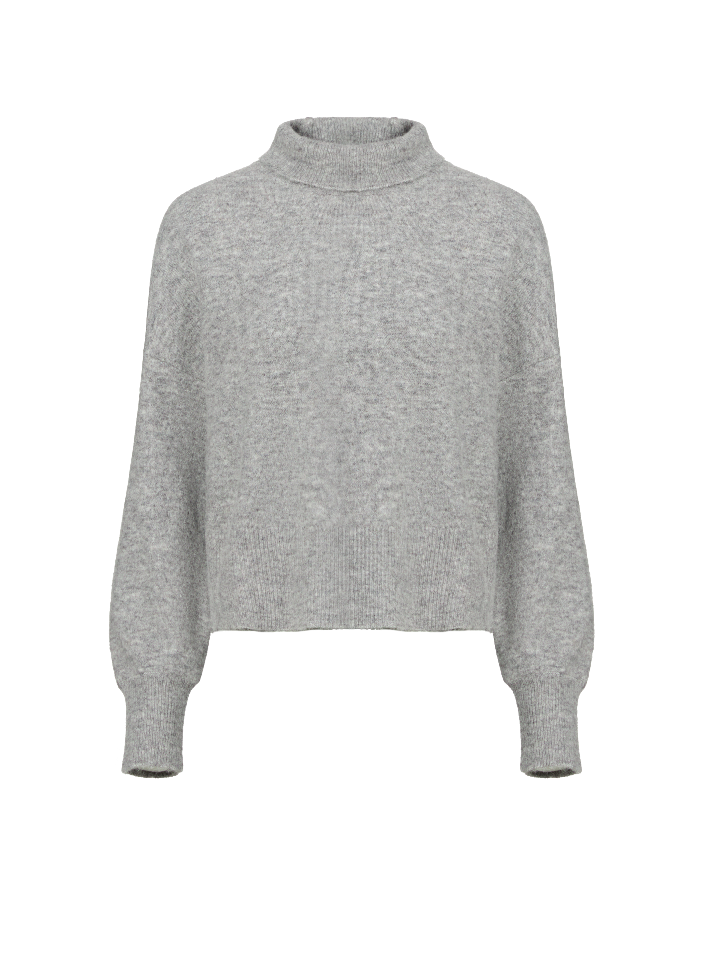 SAMSOE SAMSOE Pull col montant en laine mélangée Gris