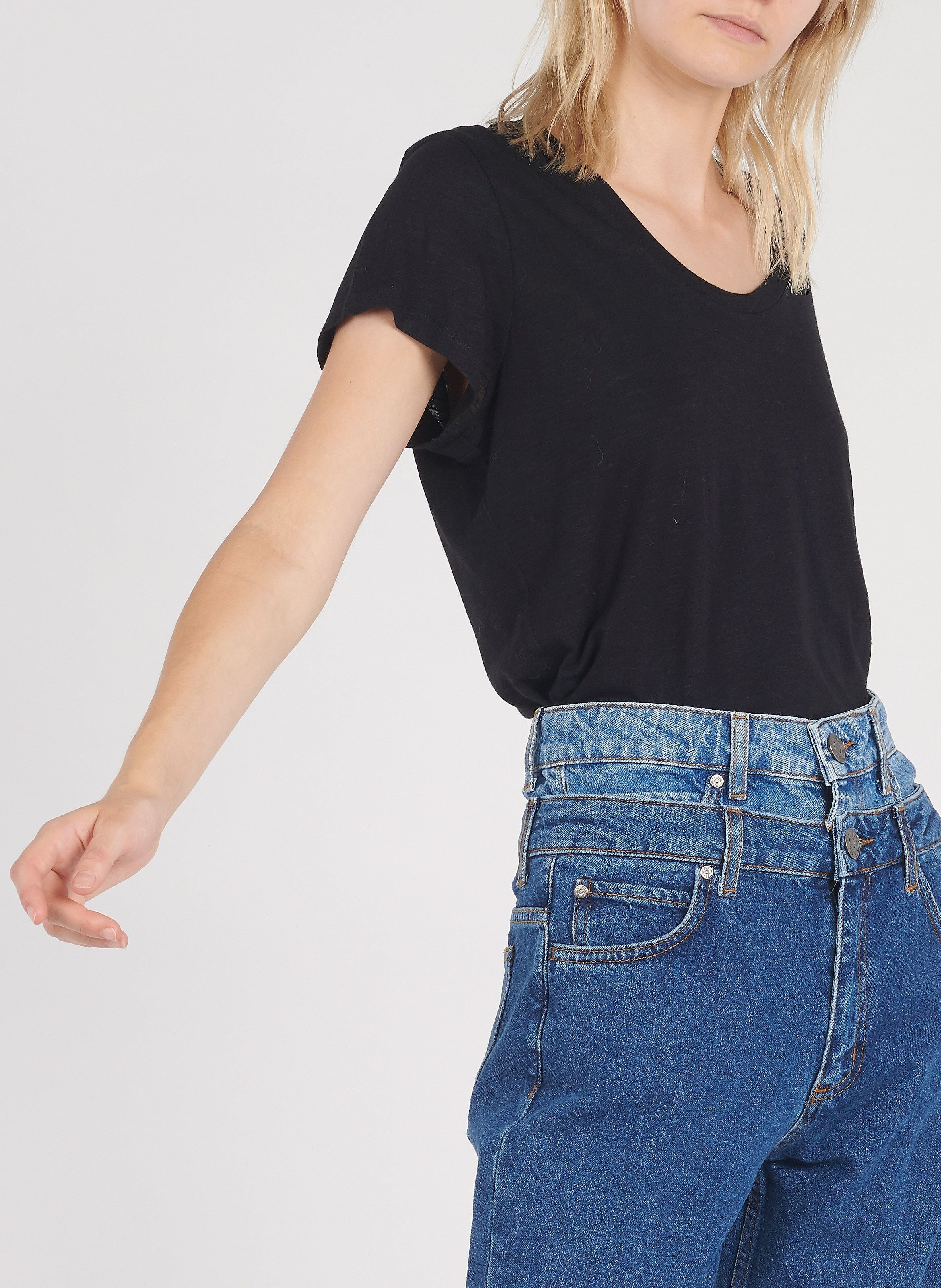 Tee-shirt col rond en coton mélangé jacksonville AMERICAN VINTAGE Noir