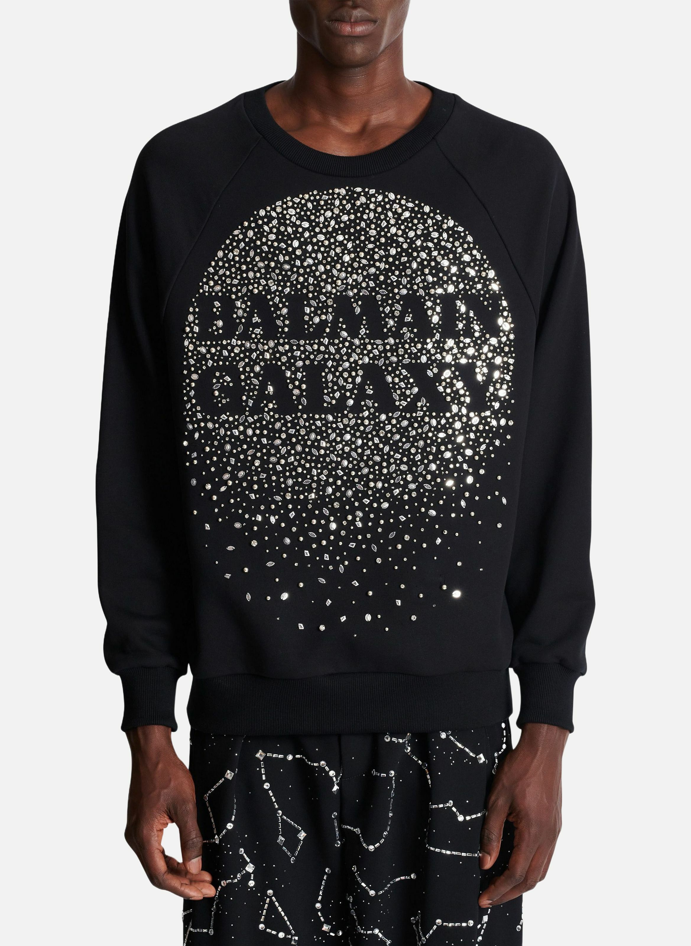 Sweatshirt brodé balmain galaxy BALMAIN Argent