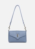 Small crossbody bag - Top Double  Bleu cendre - in - argent