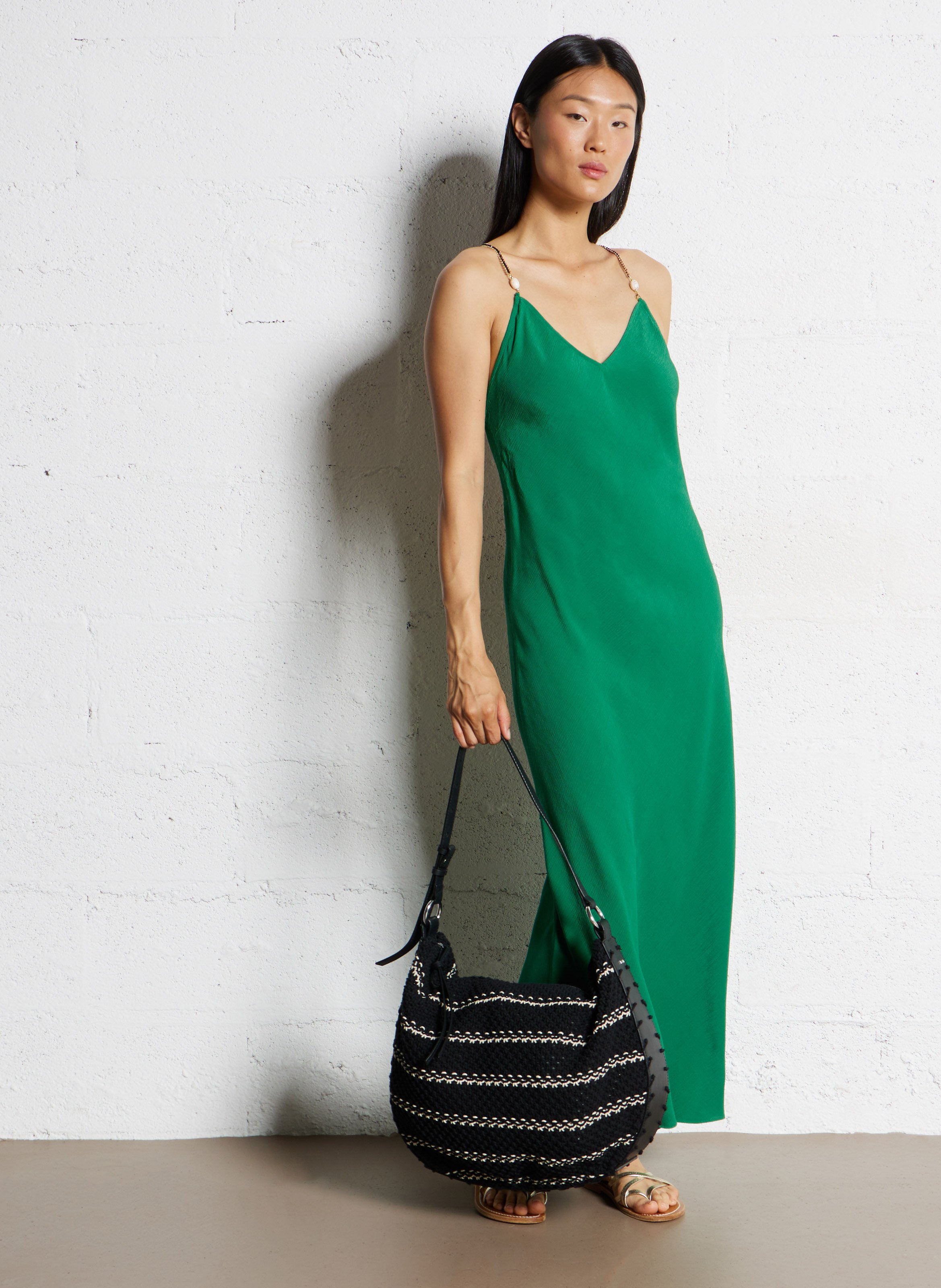 Sac porté épaule en coton mélangé arya l BA&SH Noir