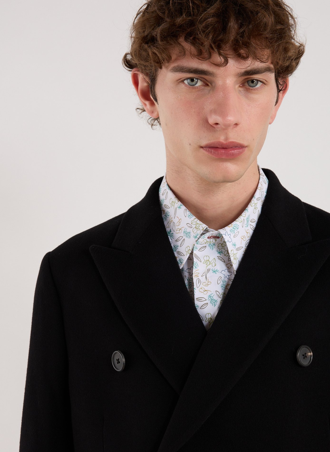 Straight cut coat in wool and cashmere blend PAUL SMITH Black