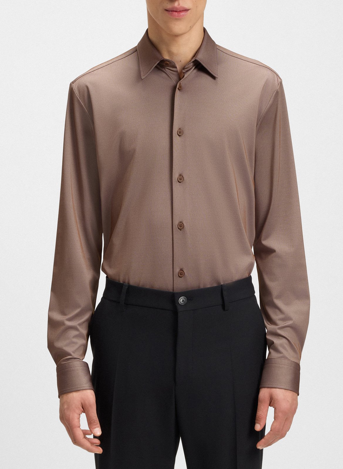 Chemise slim-fit BOSS Marron
