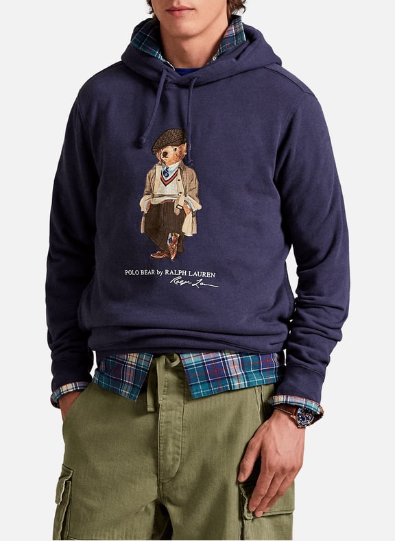 Cotton Blend Hoodie Blue by POLO RALPH LAUREN POLO RALPH LAUREN Cotton Blend Hoodie Blue