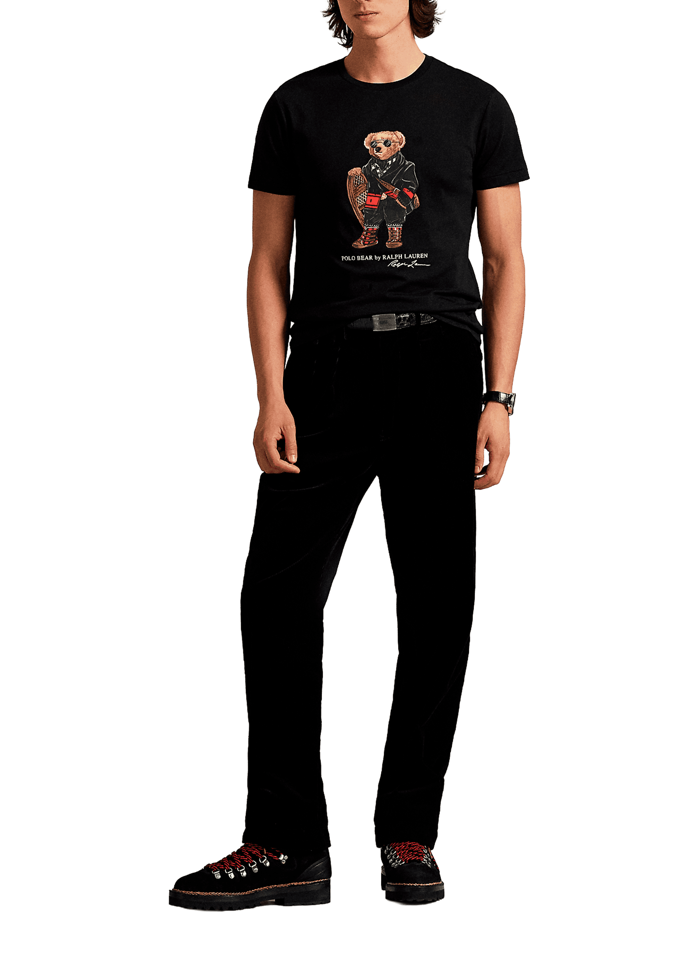 T-shirt col rond en coton POLO RALPH LAUREN Noir