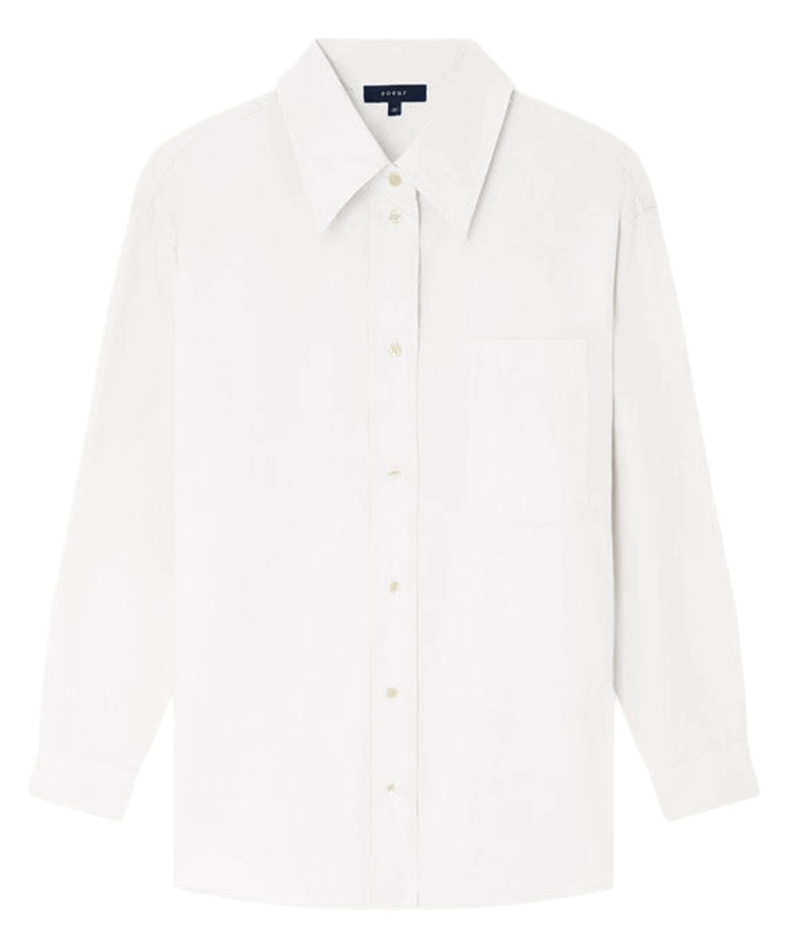 Chemise col classique en coton bio saphir SOEUR Blanc