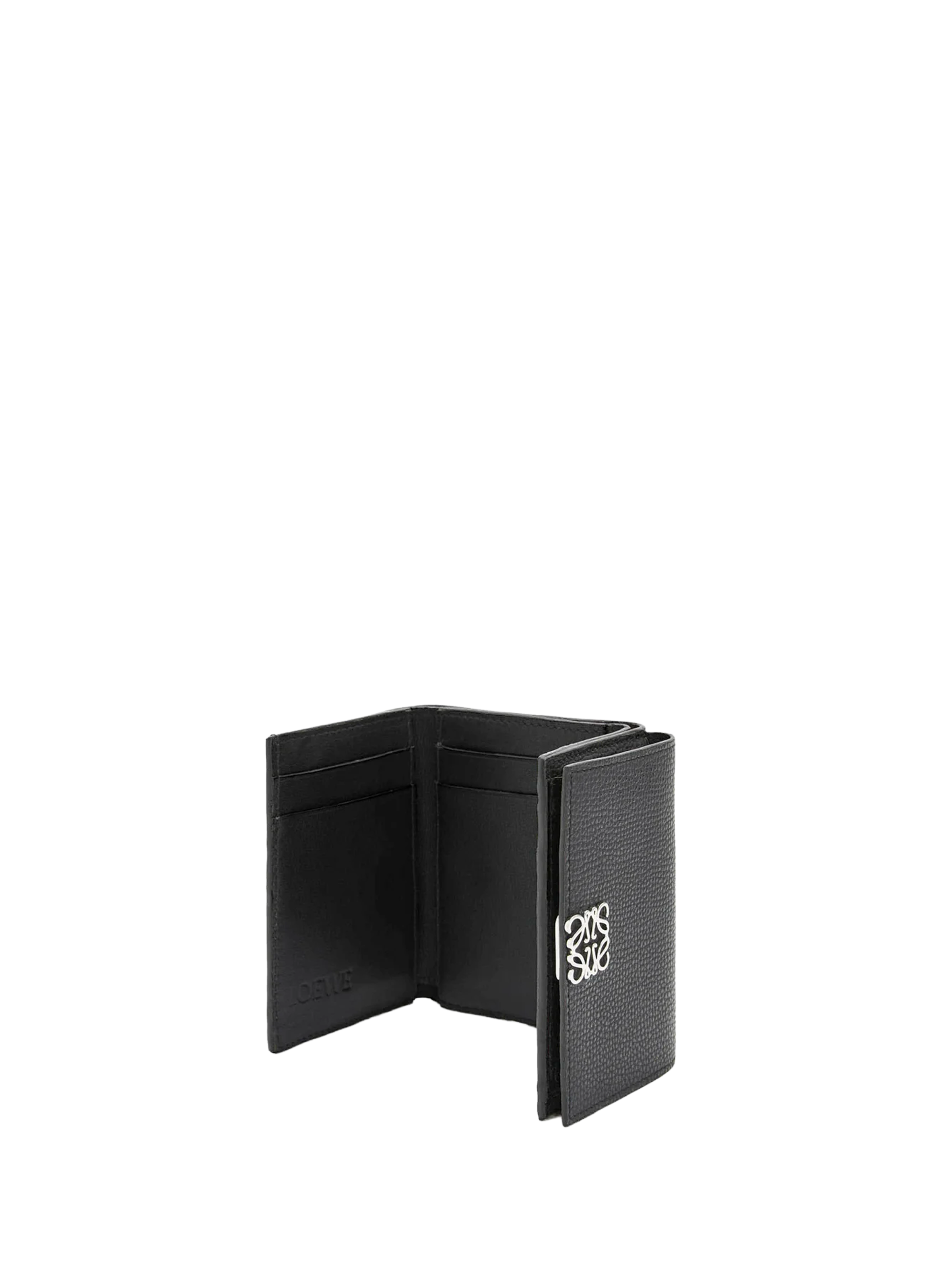 Three-fold Anagram calfskin leather wallet LOEWE Black