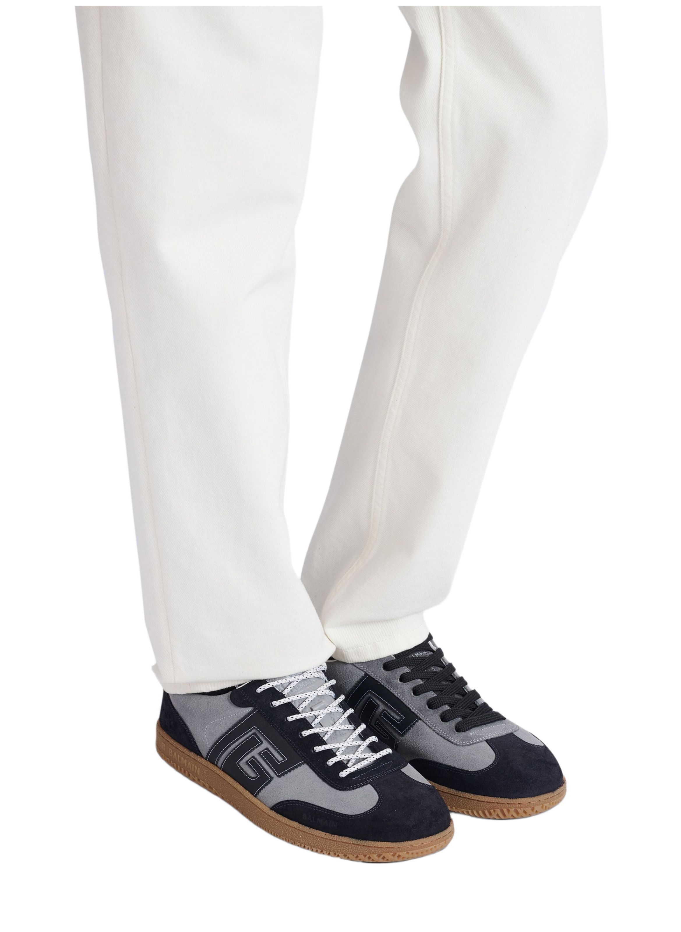 Baskets balmain swan en daim BALMAIN Gris