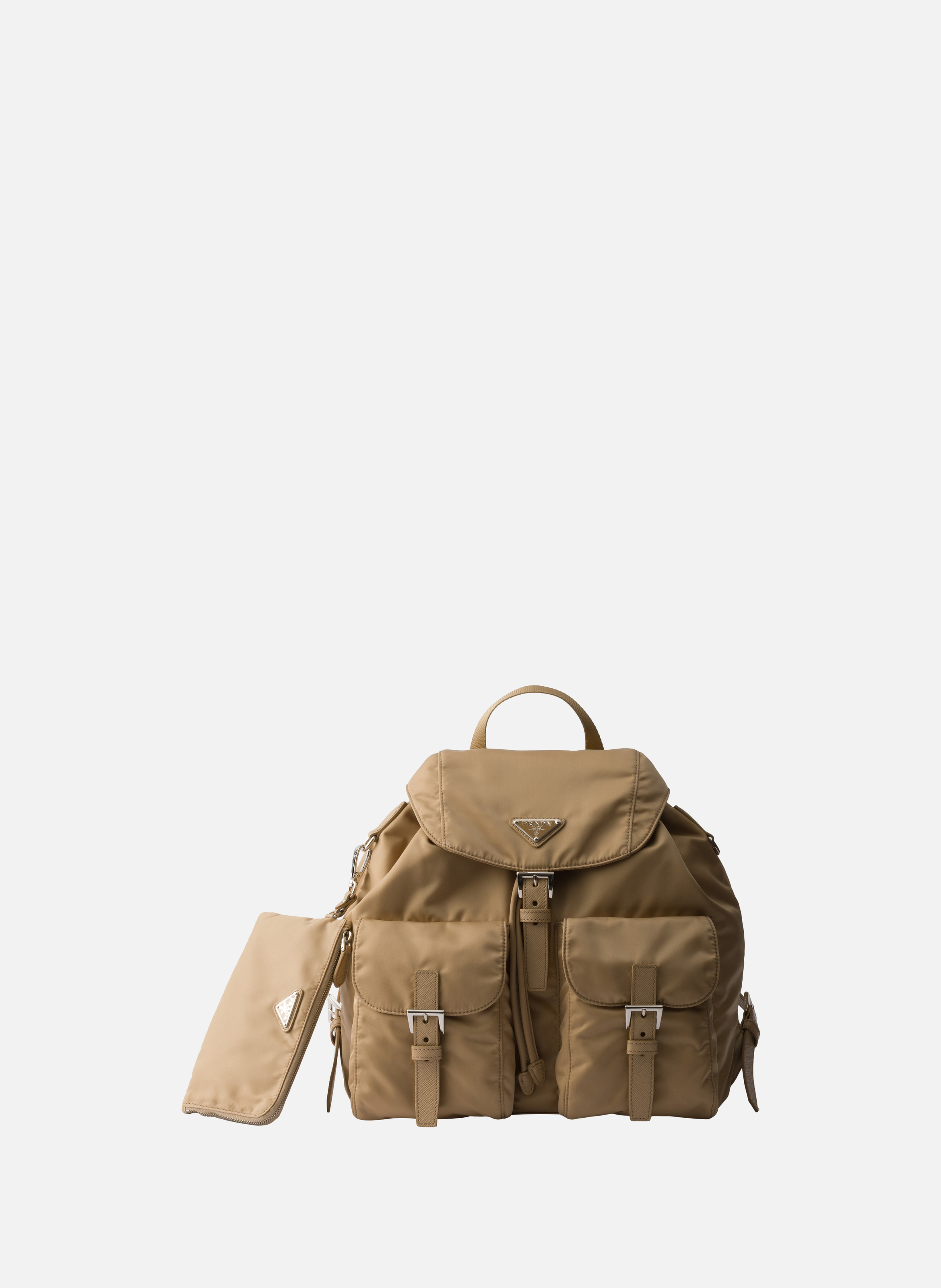 Sac à dos moyen en re-nylon PRADA Marron