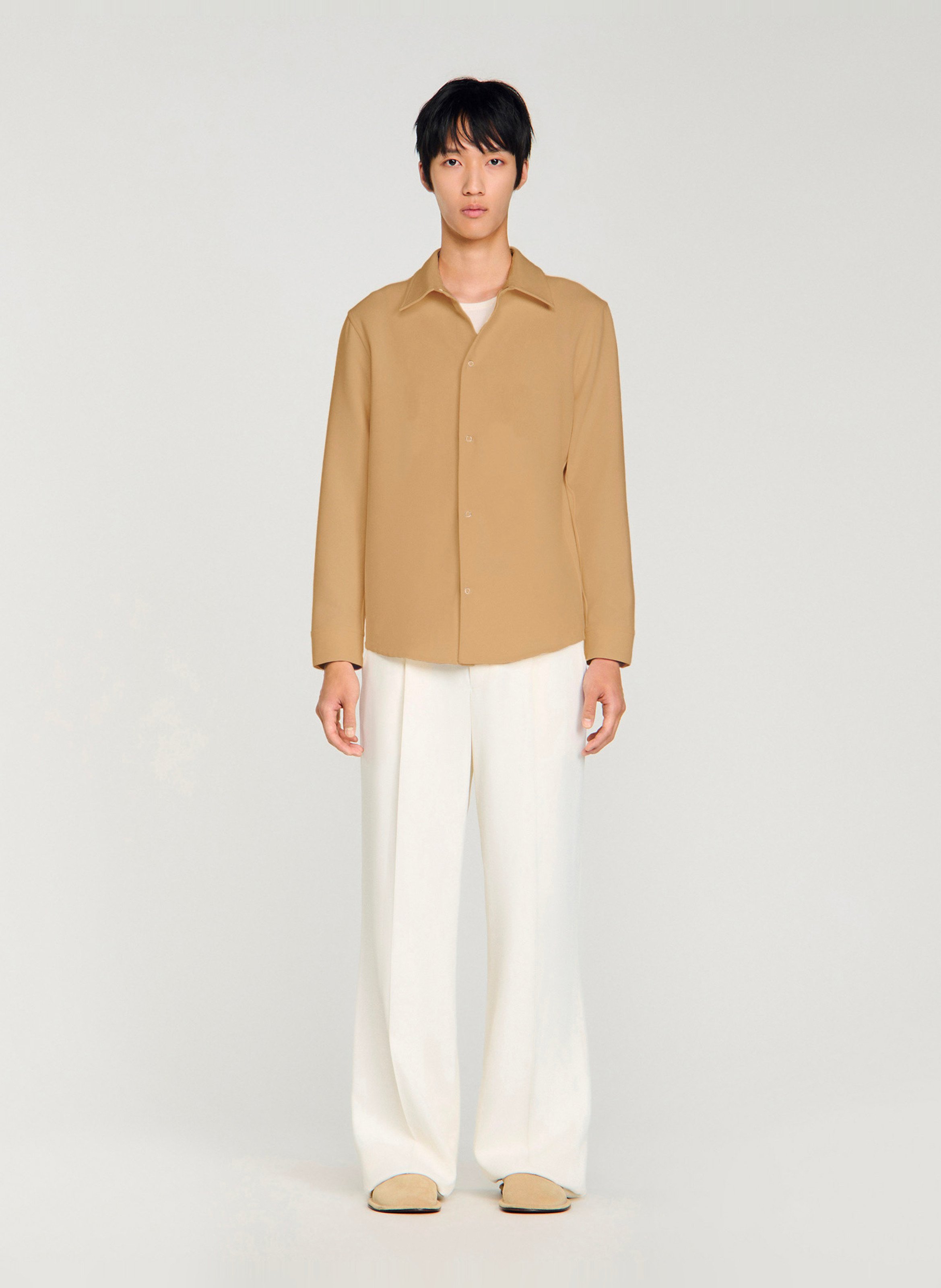 Chemise droite à col classique SANDRO Beige