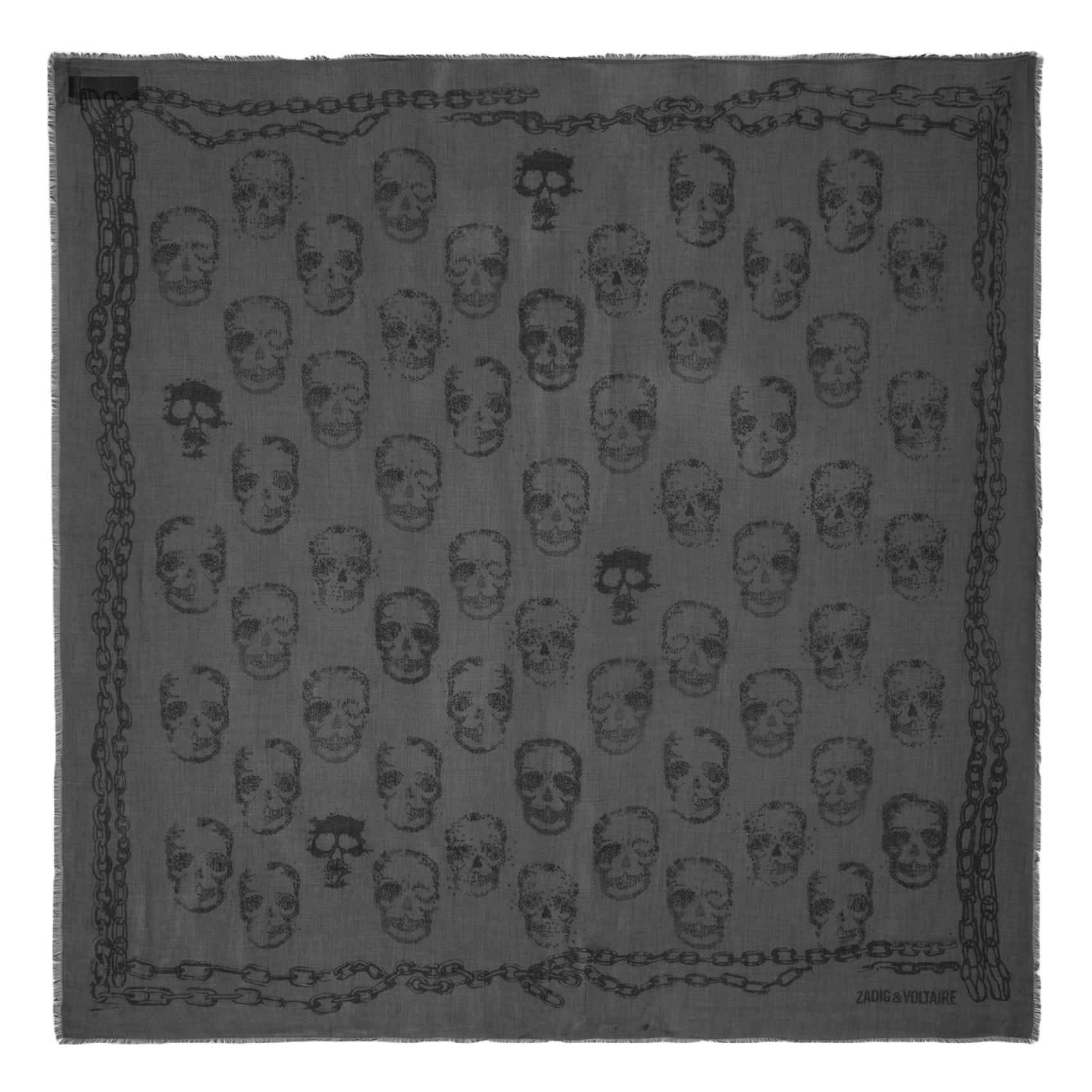 Foulard carré à motifs squelettes kerry Gris