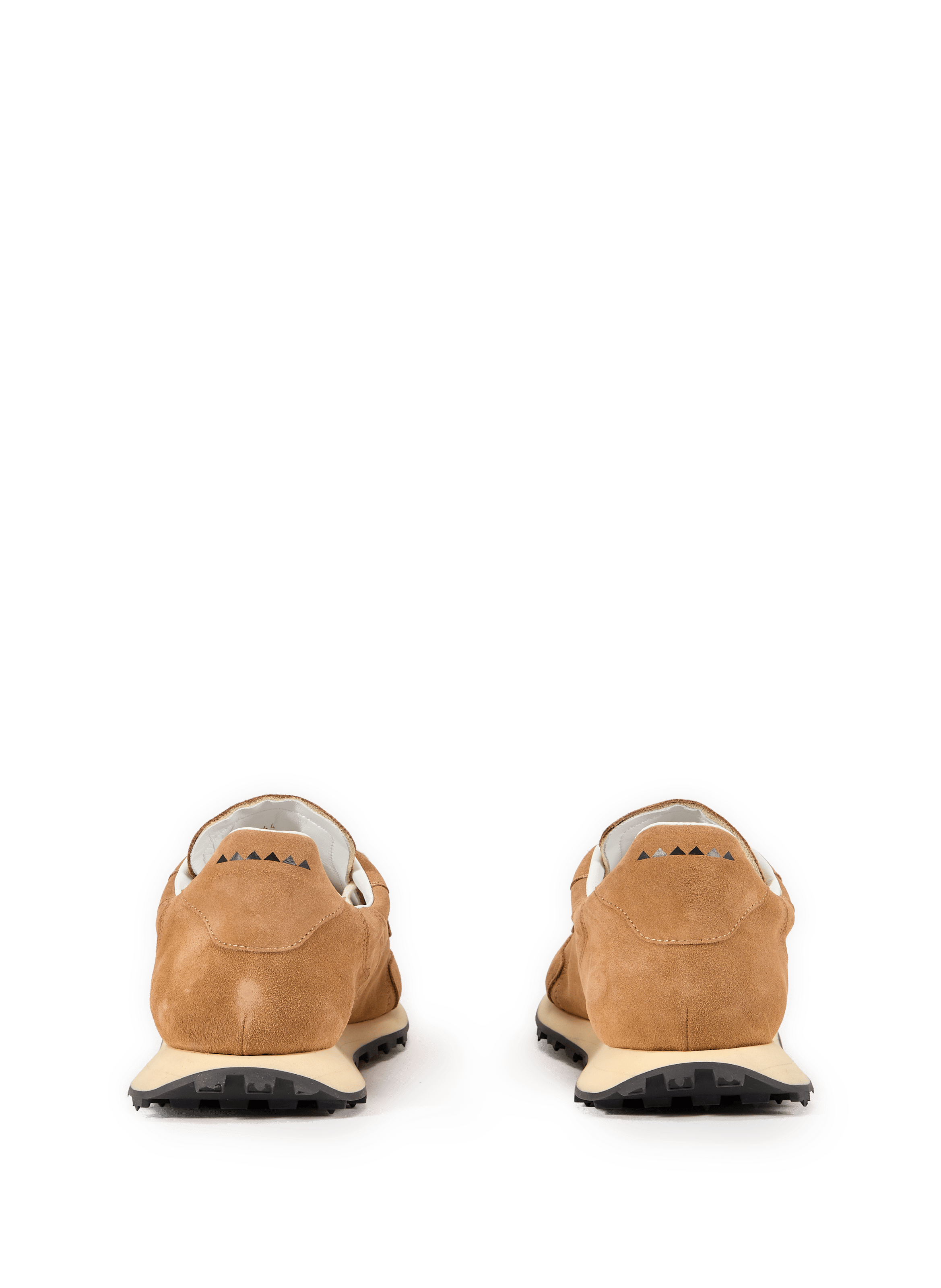 Serrated leather mixed sneakers RUN OF Beige