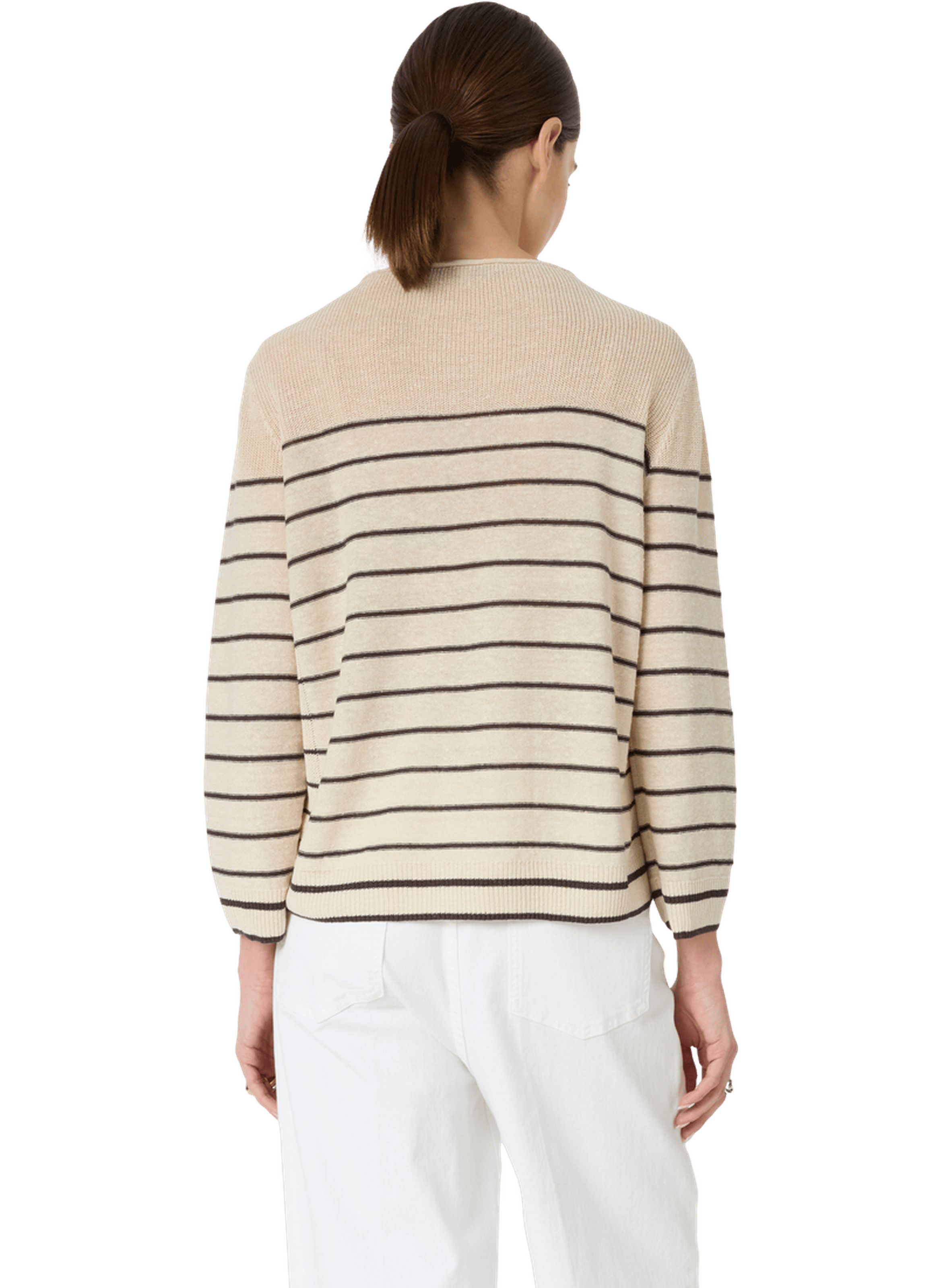 Pull ample rayé en lin mélangé - levia GERARD DAREL Marron
