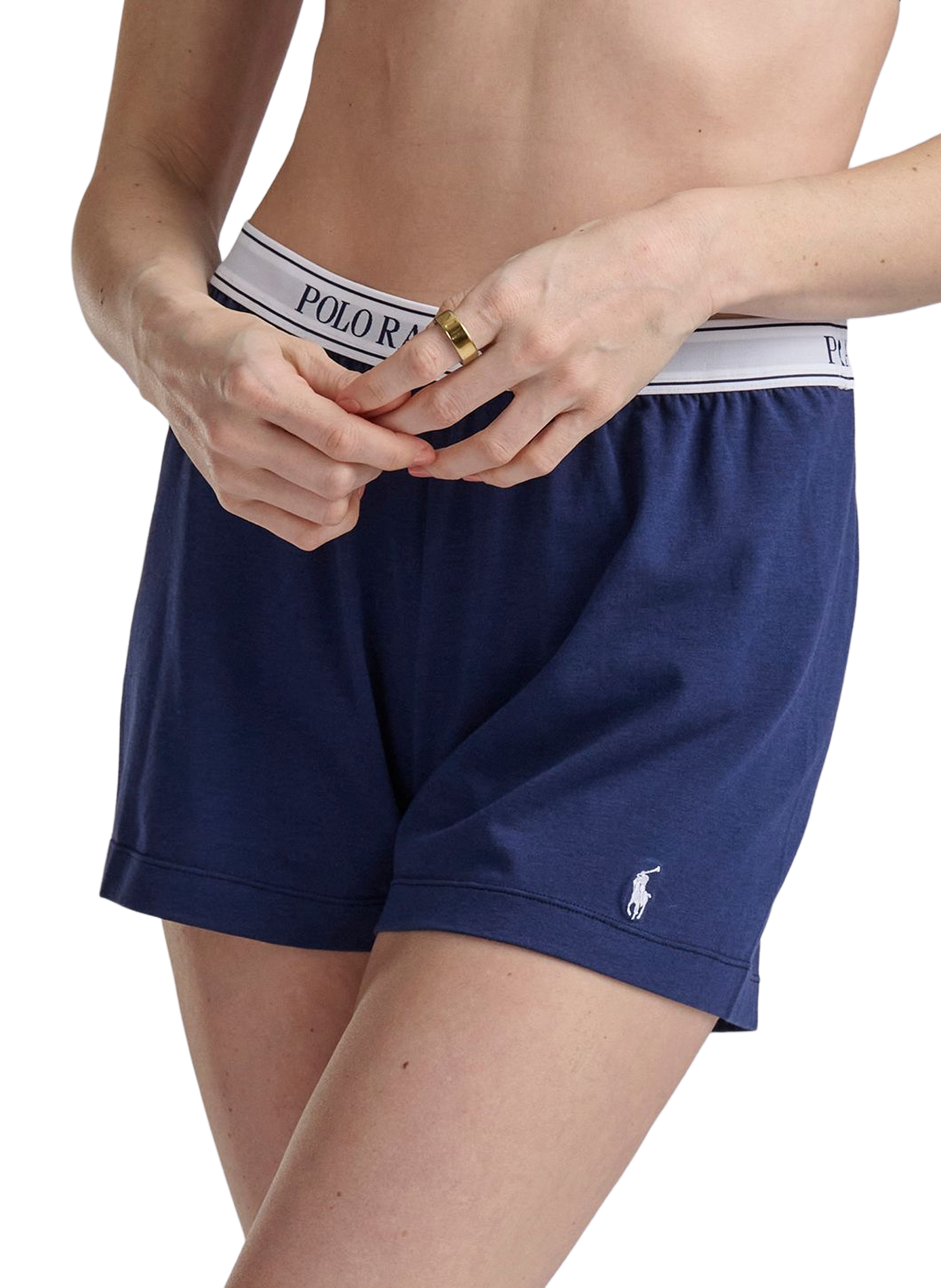 Short de pyjama à logo en coton mélangé POLO RALPH LAUREN Bleu