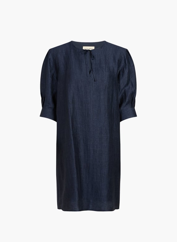 Gigi loose linen blend dress Blue Officine generale - Women | Printemps Gigi loose linen blend dress Blue Officine generale - Women | Printemps
