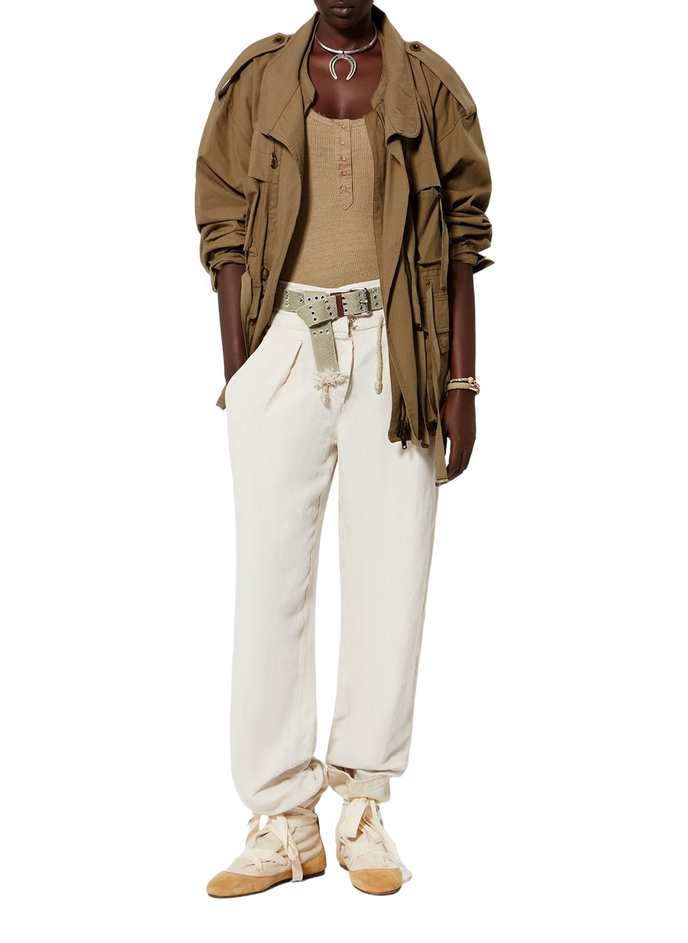 Oversized utility jacket in cotton canvas by Beriza ISABEL MARANT Khaki