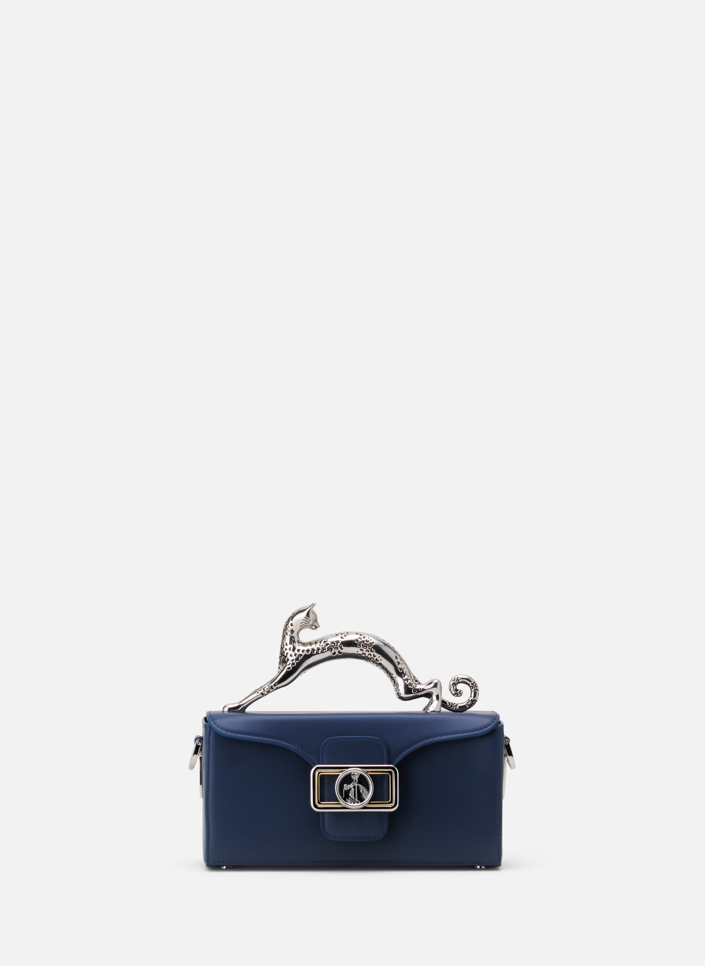 Sac pencil cat nano en cuir LANVIN Bleu