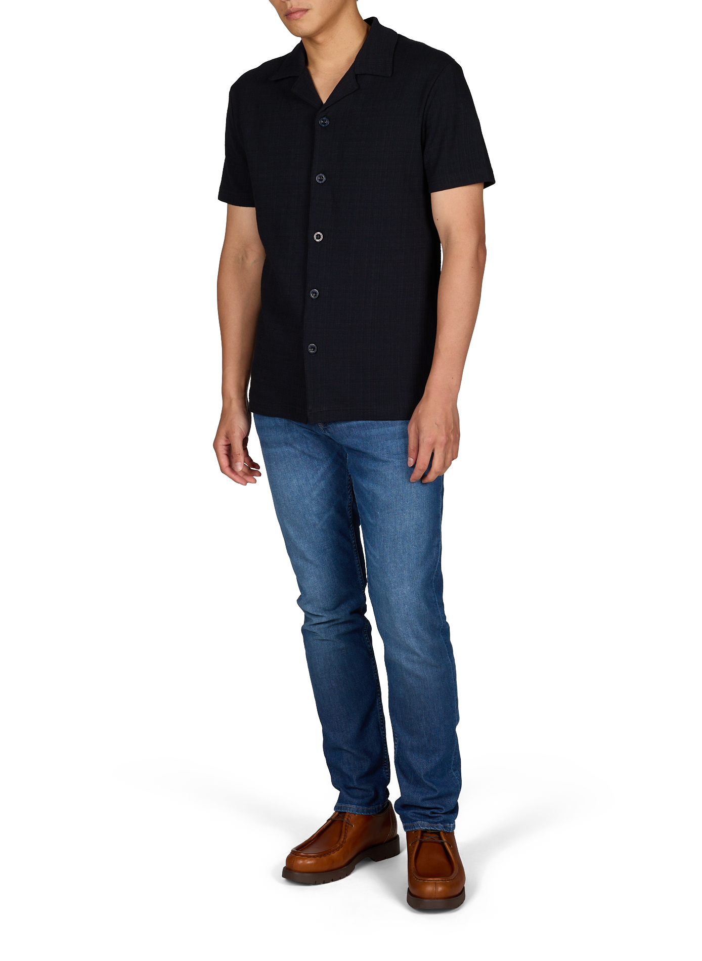 Short-sleeved Cuban collar shirt in blended cotton STRELLSON Blue