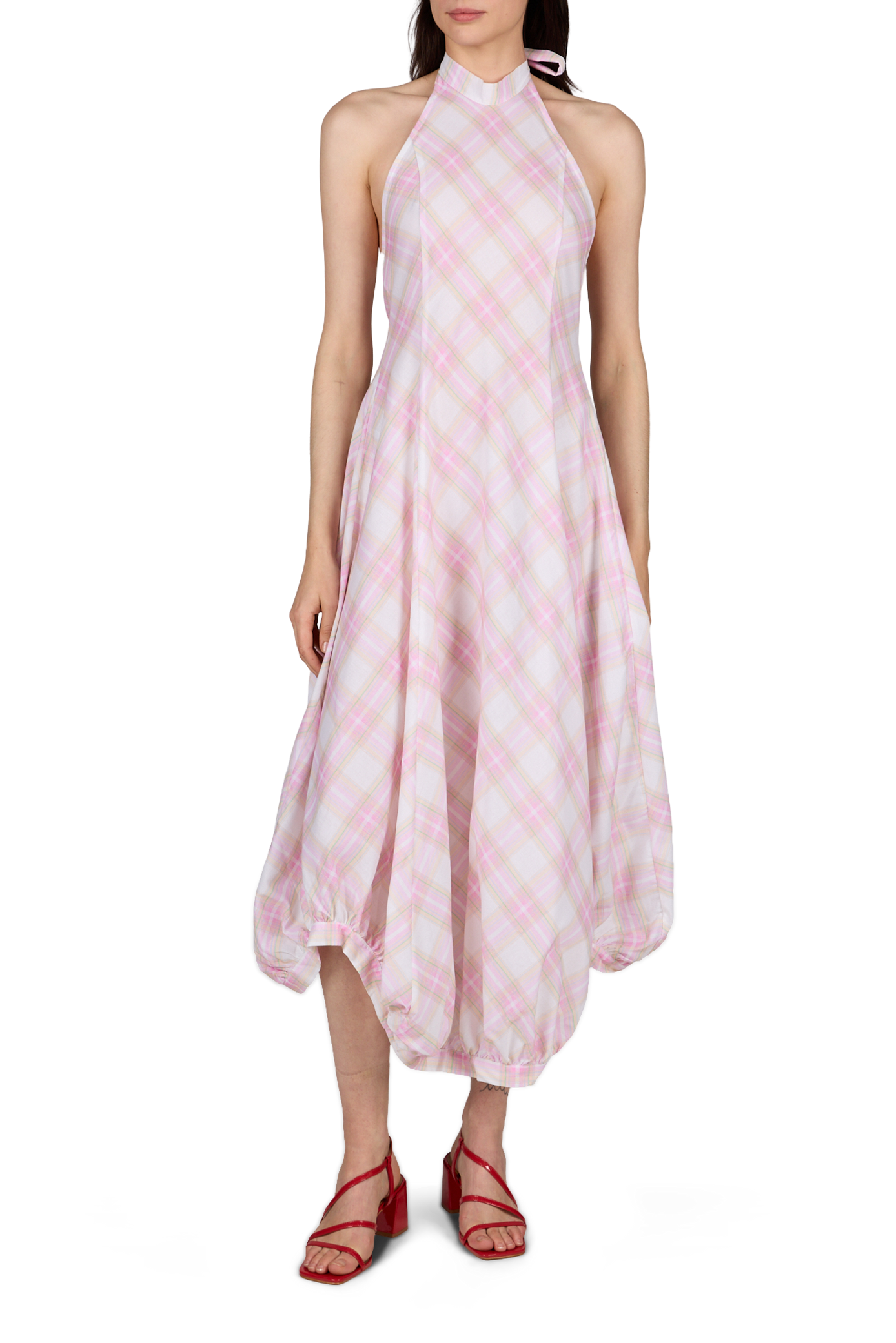 Sleeveless checkered cotton Bomba dress GIMAGUAS Multicolour