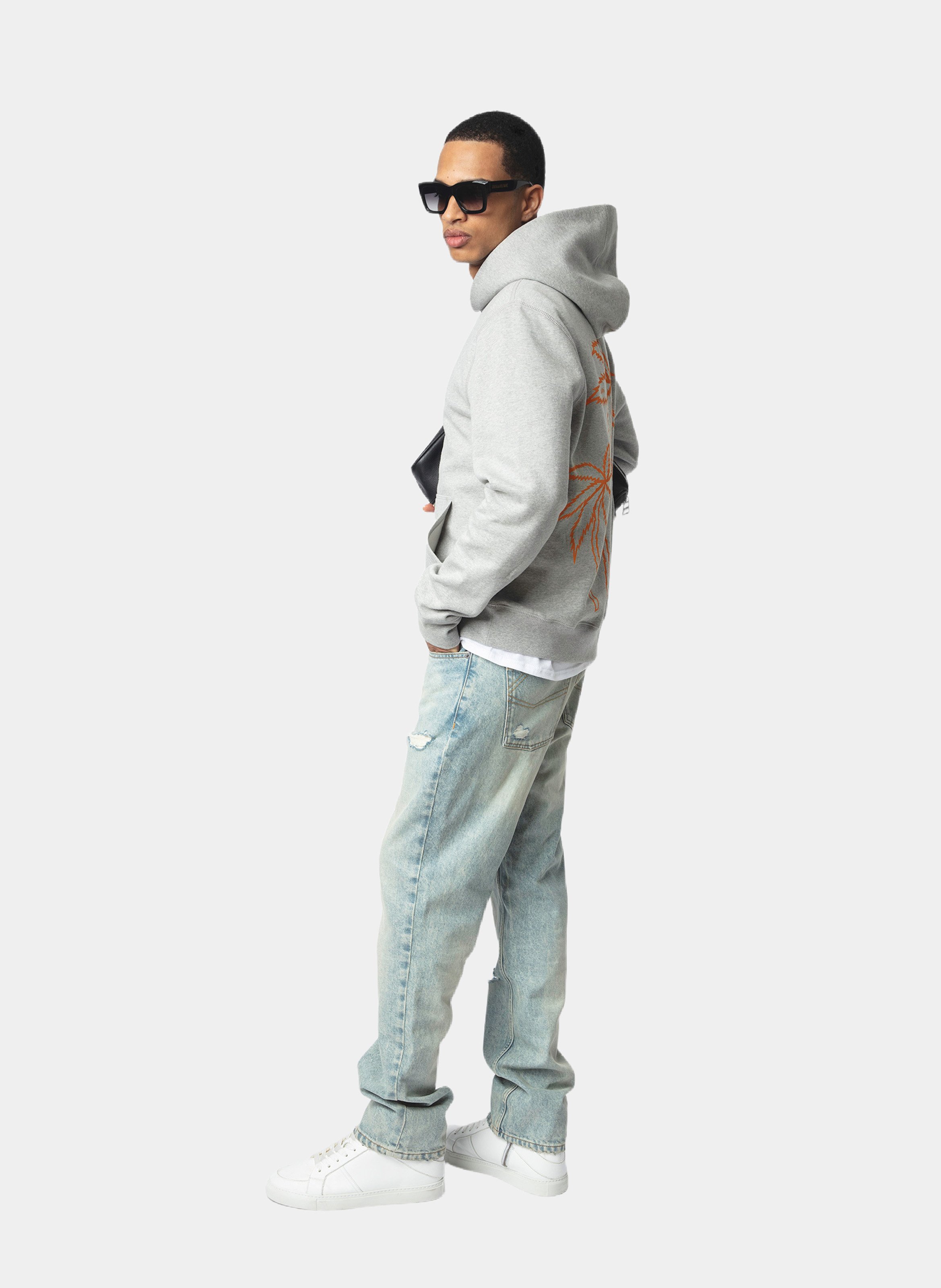 Sweat à capuche droit en coton sanchi ZADIG&VOLTAIRE Gris