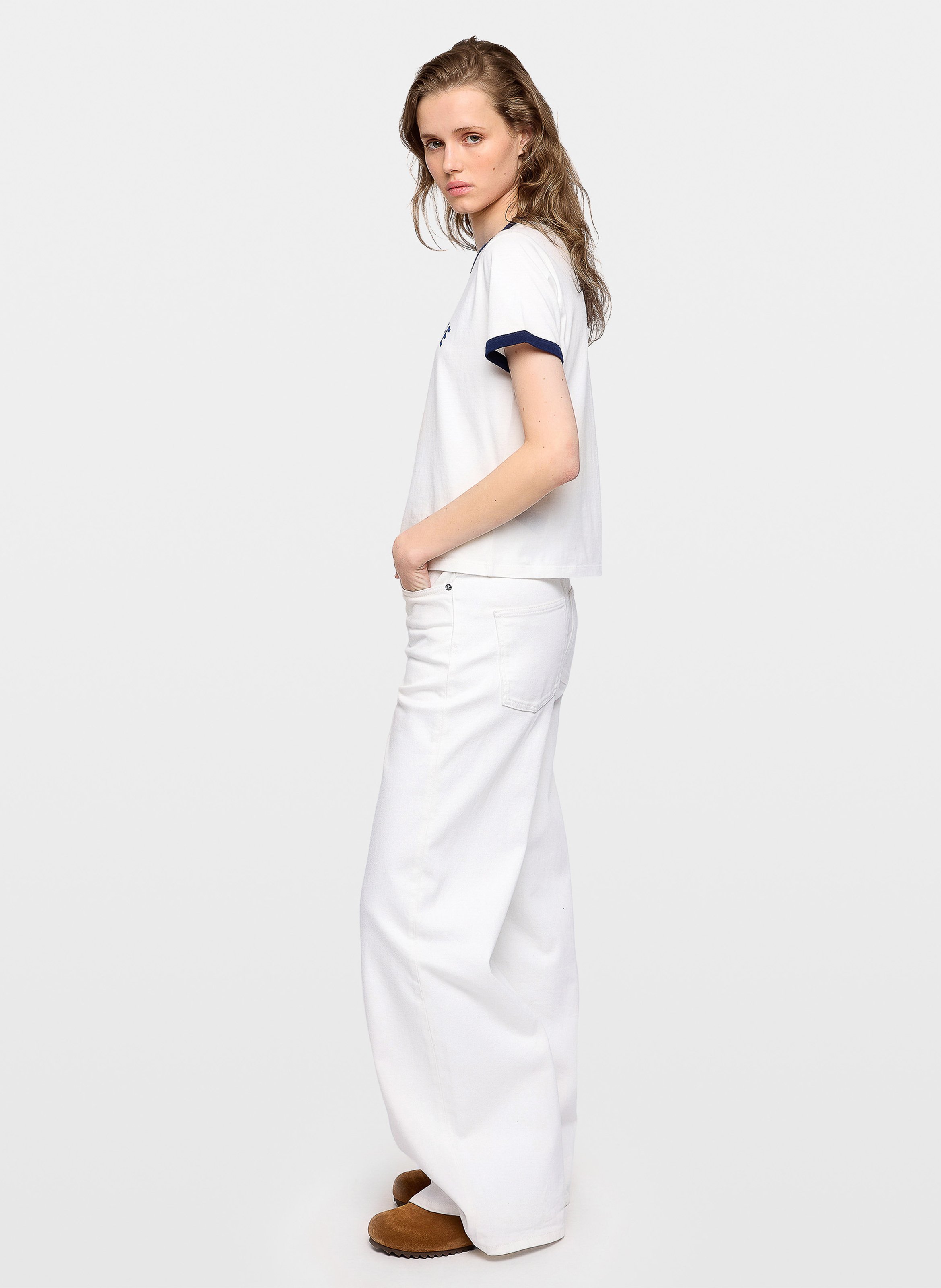 Tee-shirt droit col rond sérigraphié en coton bio woos ZADIG&VOLTAIRE White