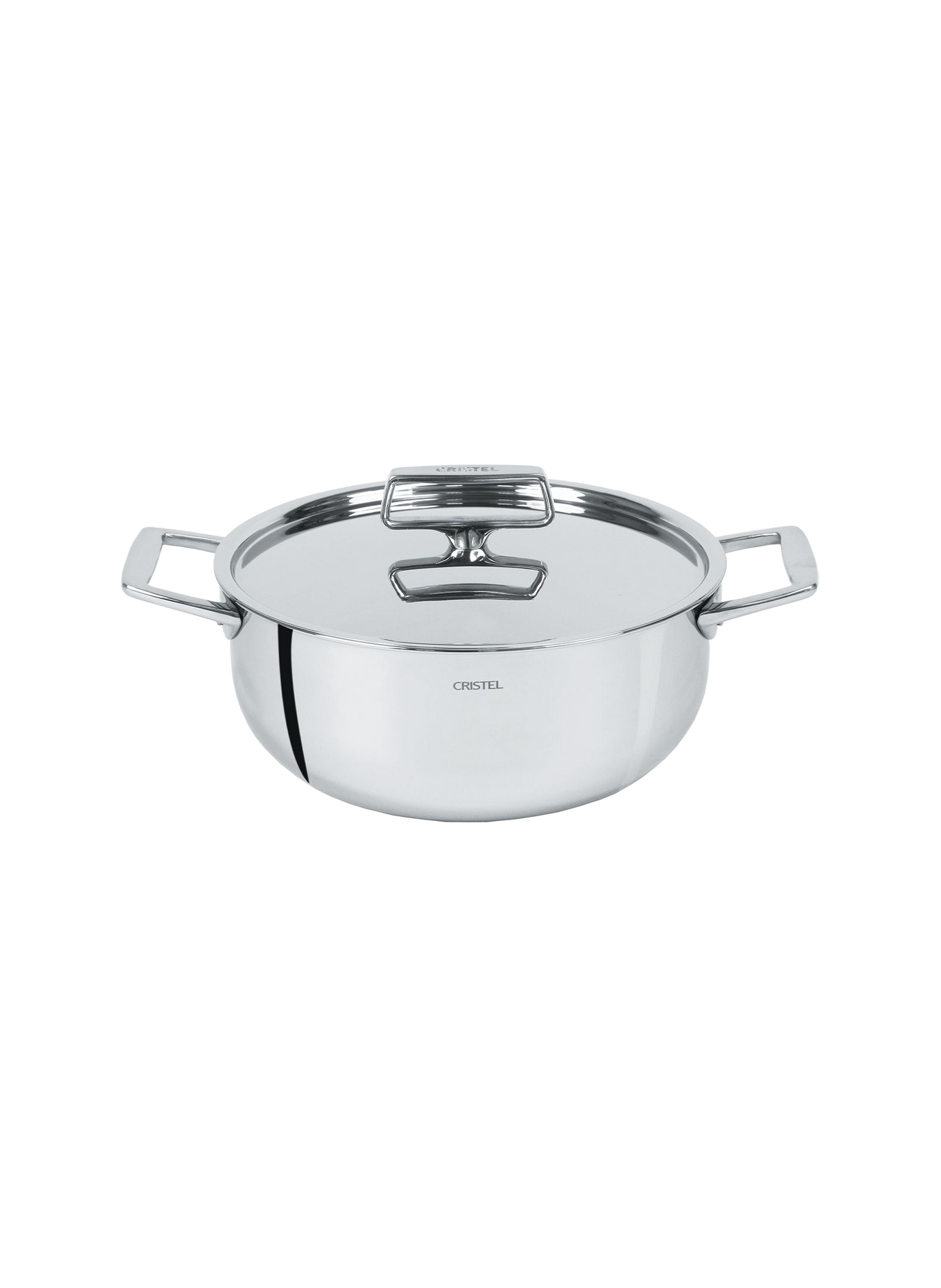 Faitout gradué avec couvercle Castel'Pro en inox CRISTEL Gris